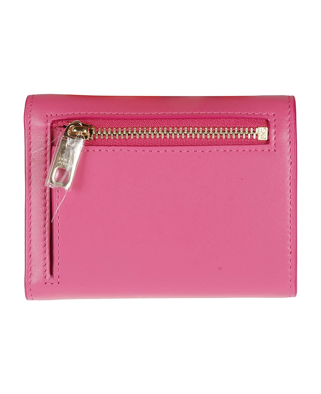 Dolce & Gabbana Logo Embossed Snap Button Wallet - Pink