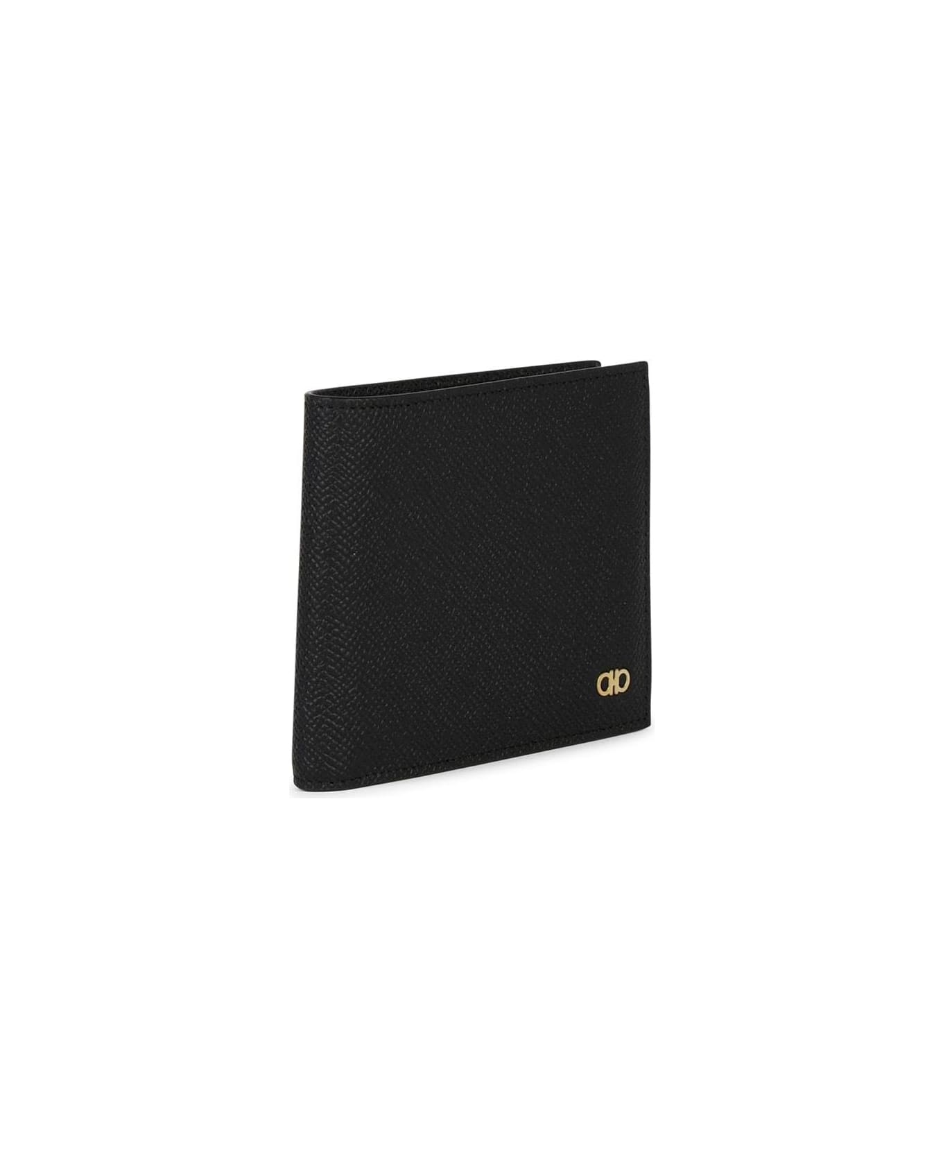 Ferragamo Gancini Plaque Bi-fold Wallet - Black 財布