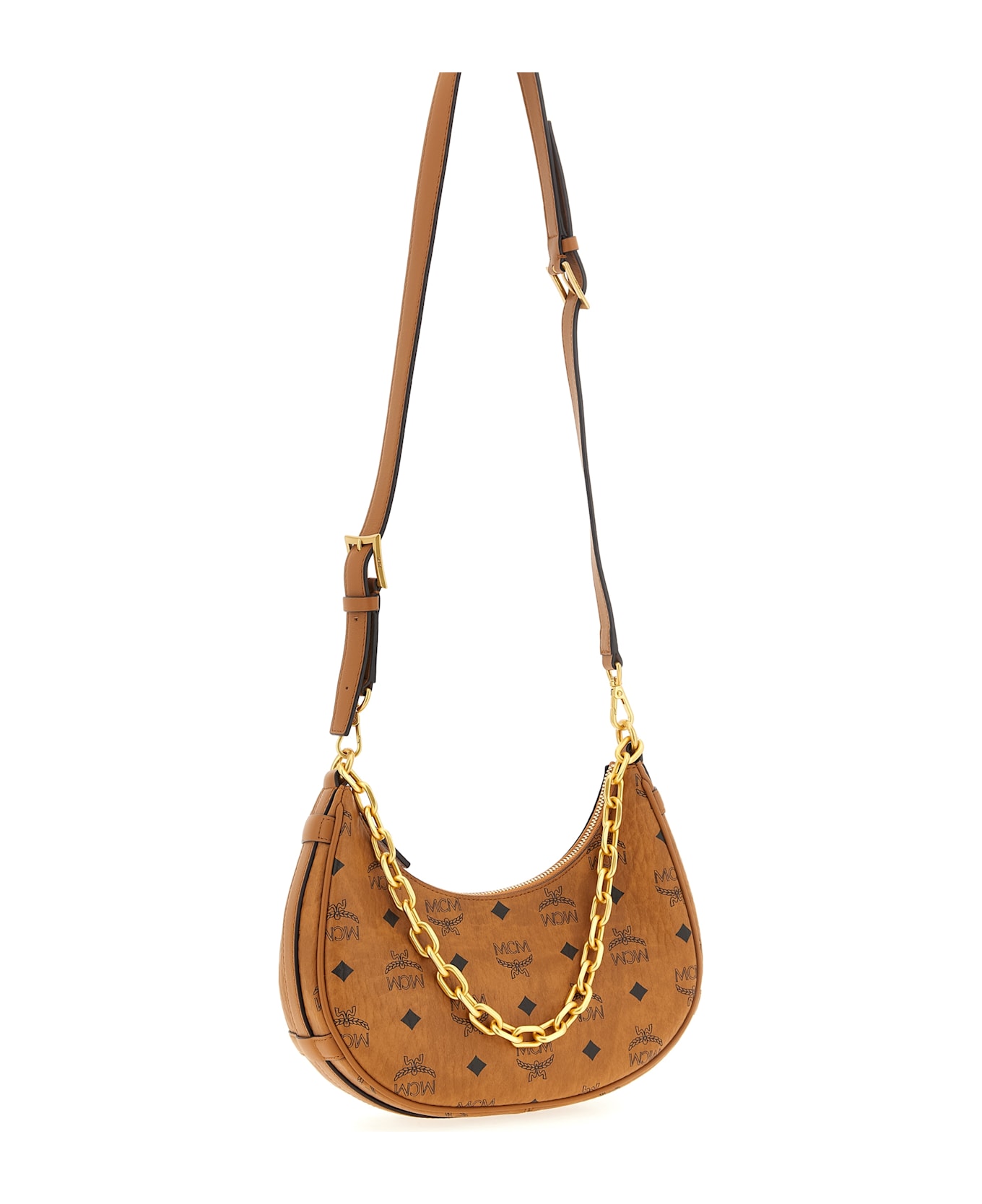MCM 
aren Crescent Hobo
 Shoulder Bag - Brown