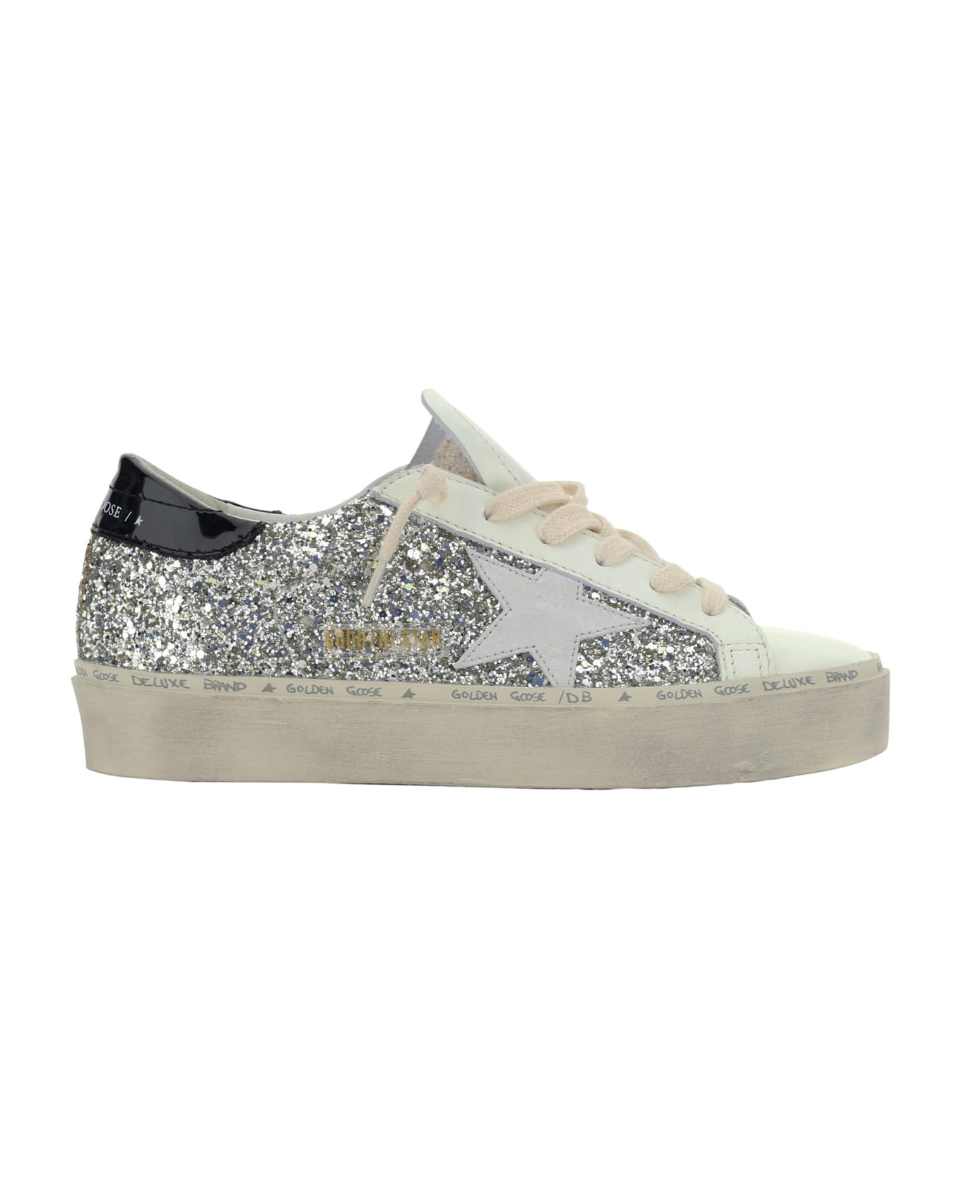 Golden Goose 'hi Star' Sneakers - Platinum/white/black ウェッジシューズ