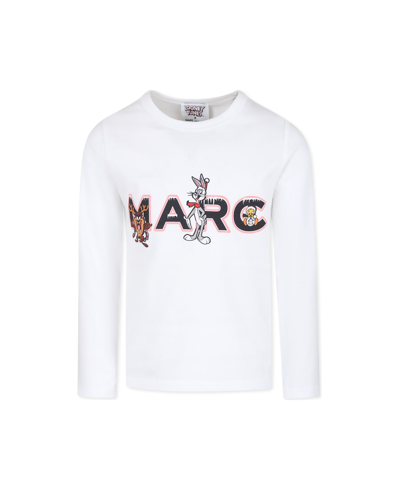 Marc Jacobs White T-shirt For Girl With Looney Tunes Printed - White