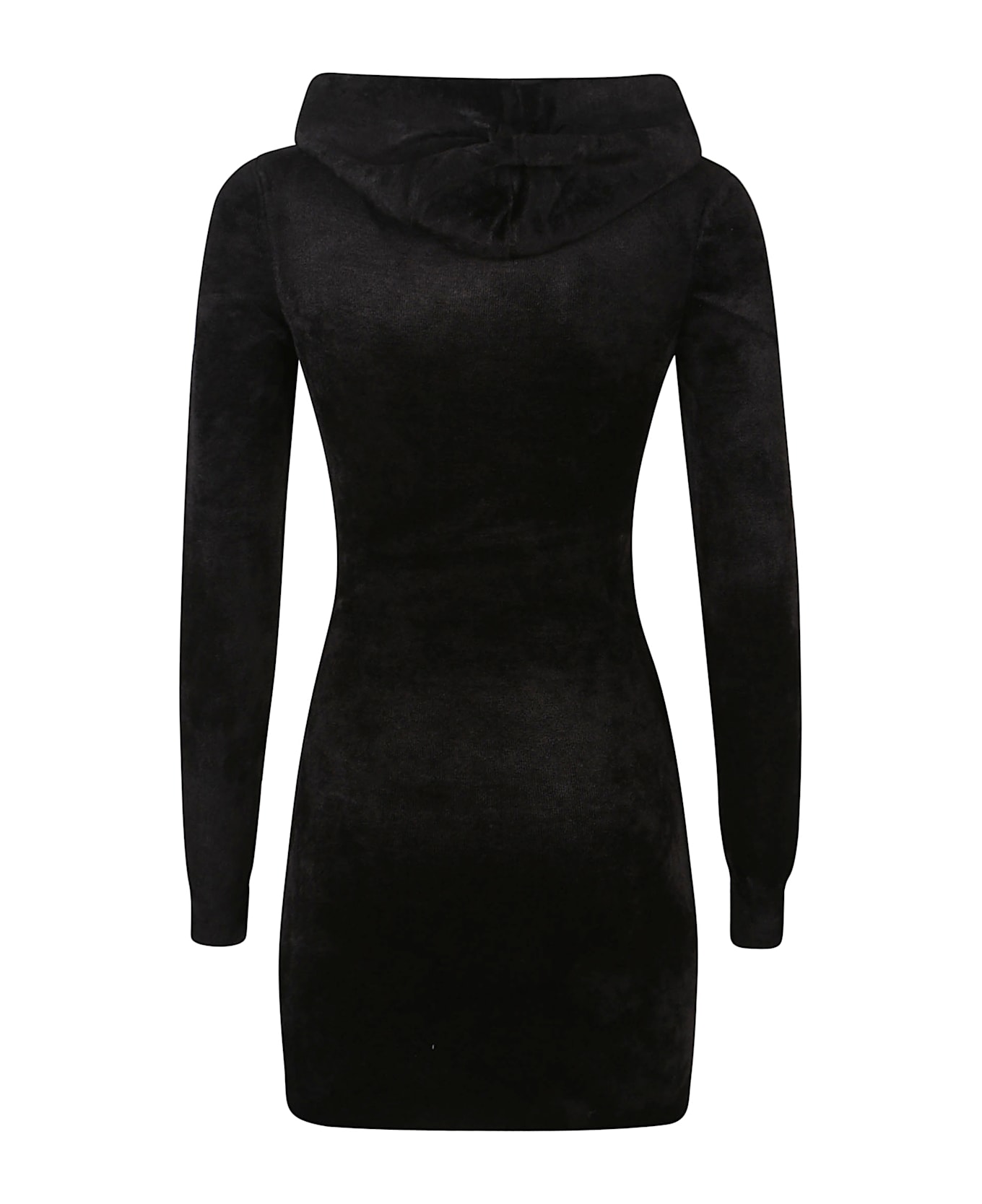 T by Alexander Wang Long Sleeve Embossed Logo Mini Dress - Black