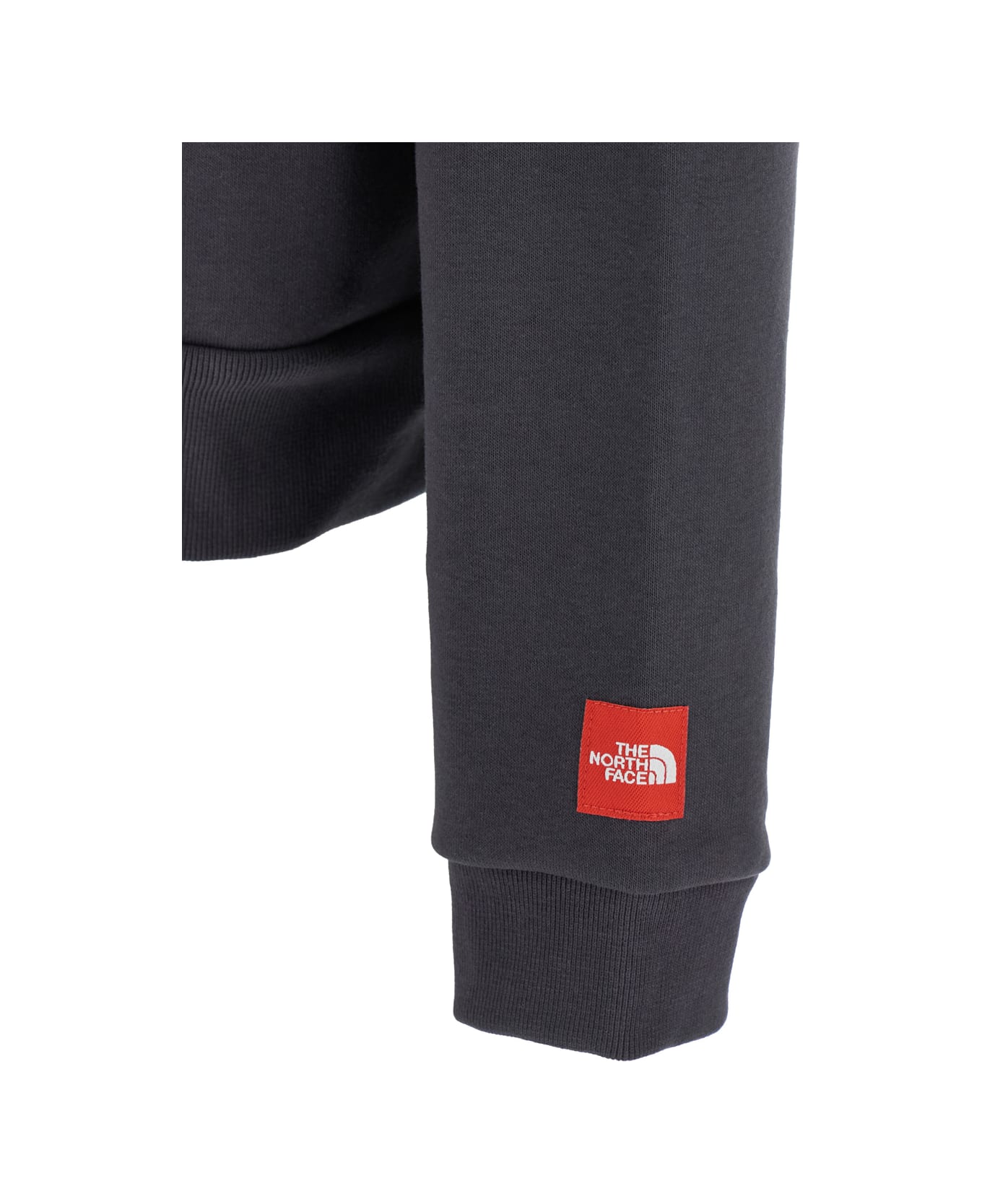 The North Face Grey Hoodie With Logo On Sleeve In Cotton Man - Grey