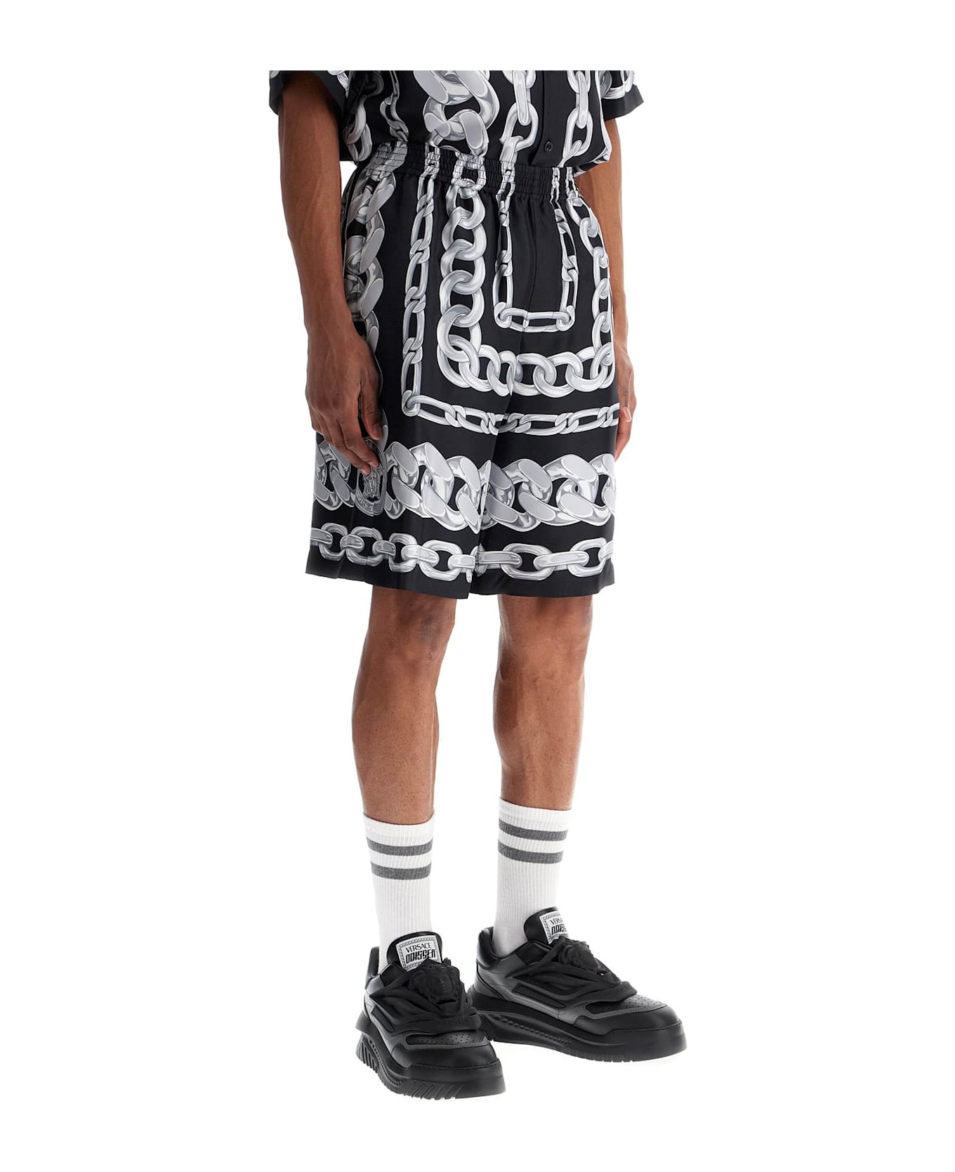 Versace Medusa Shorts - Black+silver