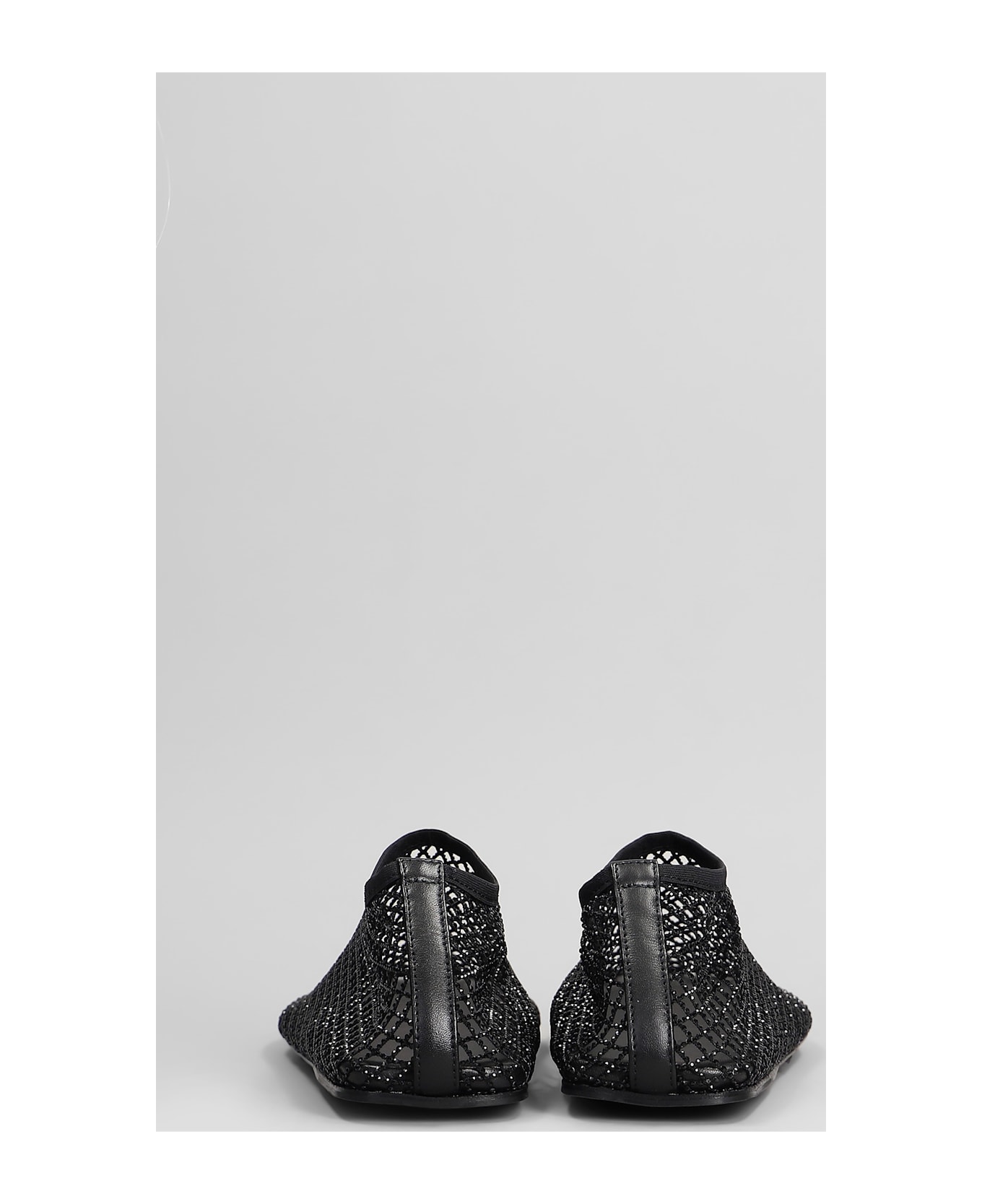 Christopher Esber Minette Crystal Mesh Ballet Flats In Black Nylon - black