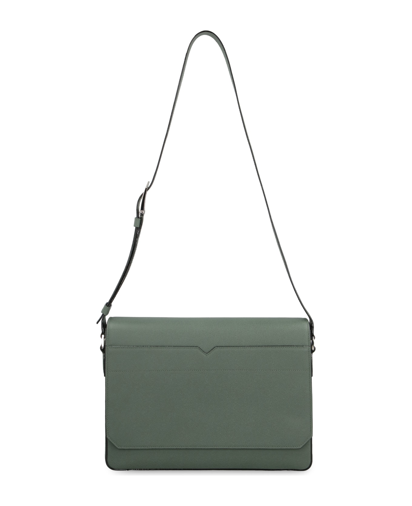 Valextra V-line Leather Messenger Bag - green