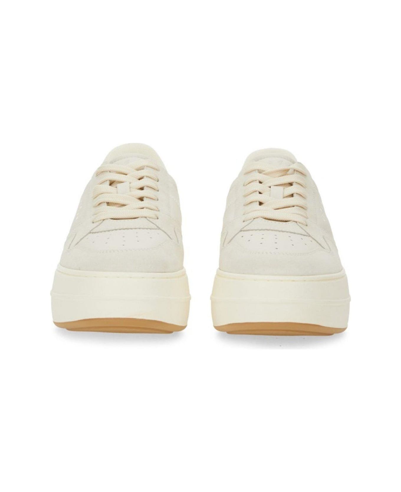 Hogan H670 Glittered Lace-up Sneakers - NEUTRALS