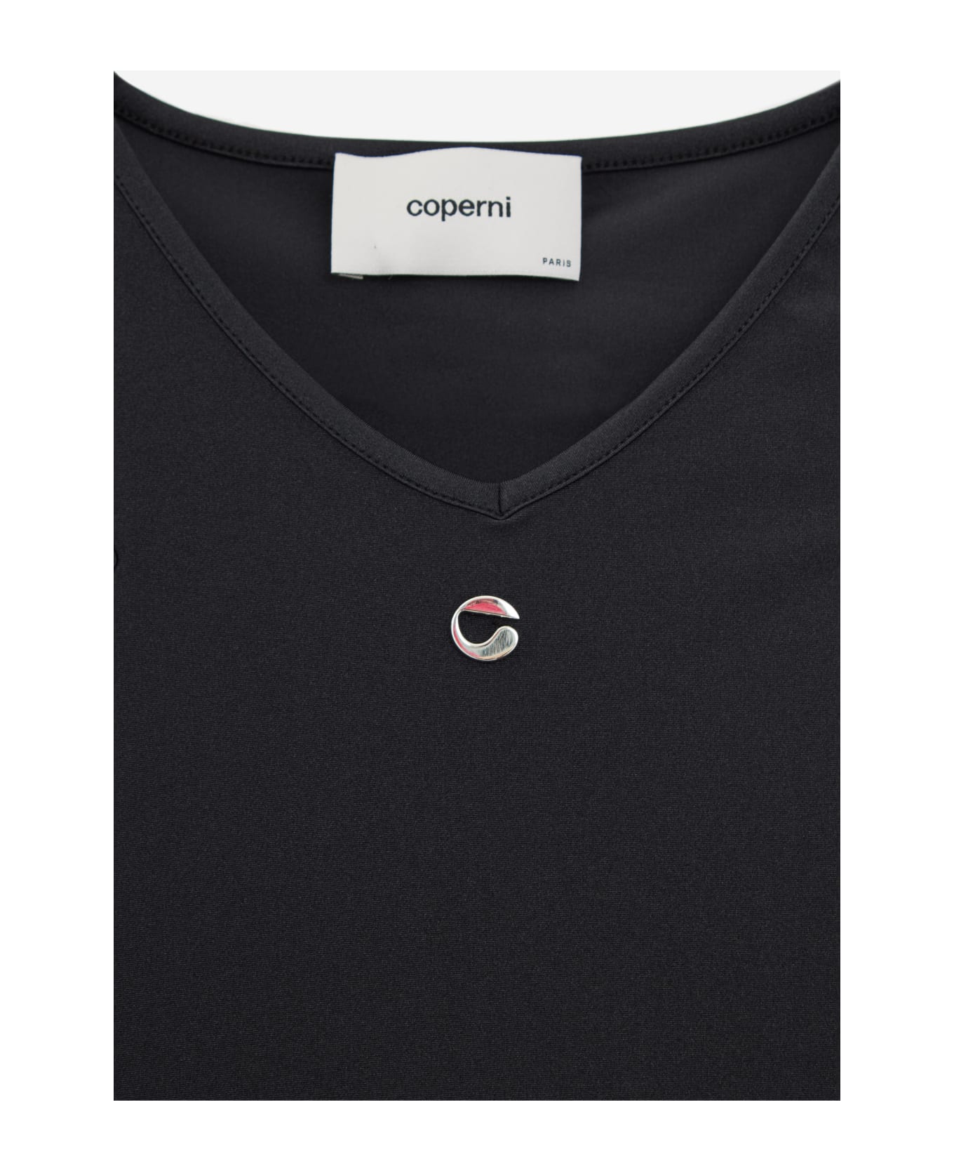 Coperni Logo Plaque Side Slit Midi Dress - black ワンピース＆ドレス