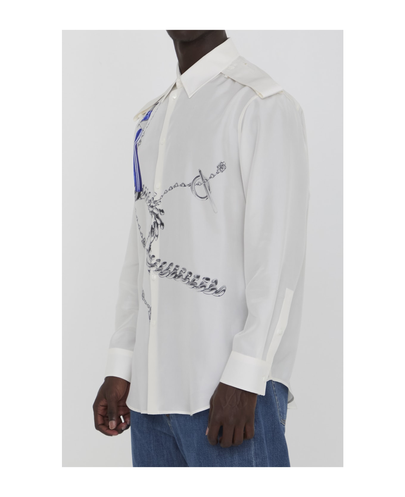 Burberry Shirt With Knight Motif - WHITE