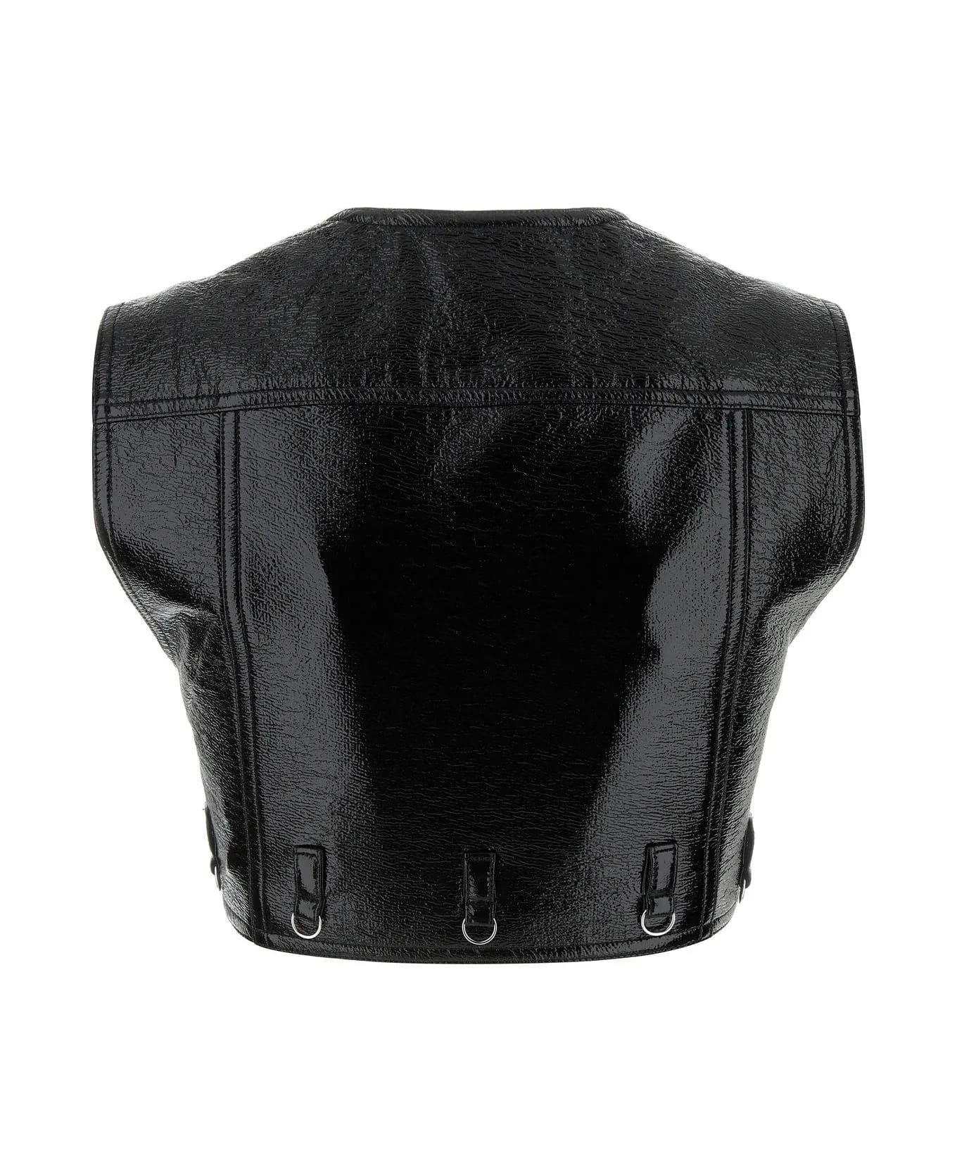 Courrèges Black Vinyl Vest - Black