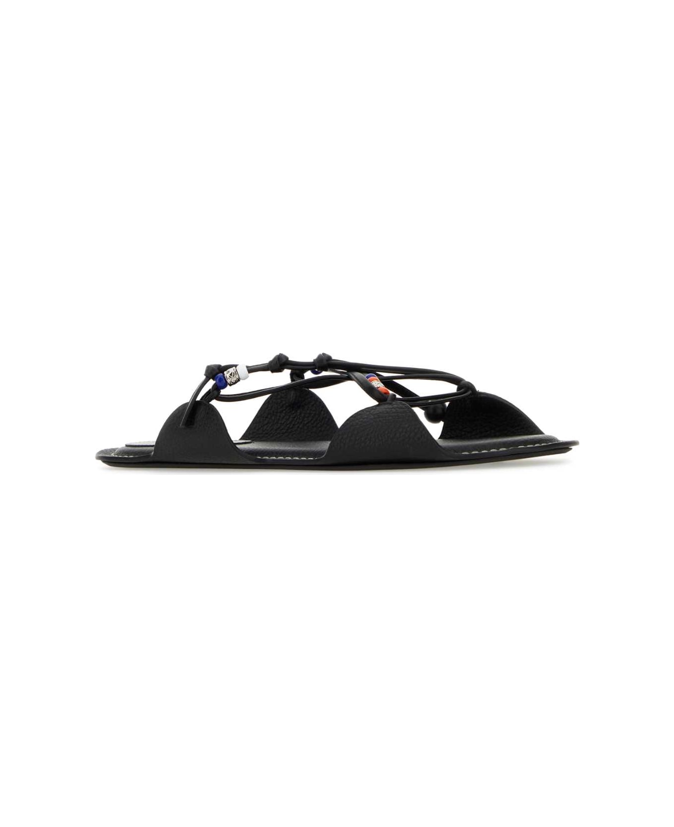 Marni Black Leather Slippers - 00N99 その他各種シューズ
