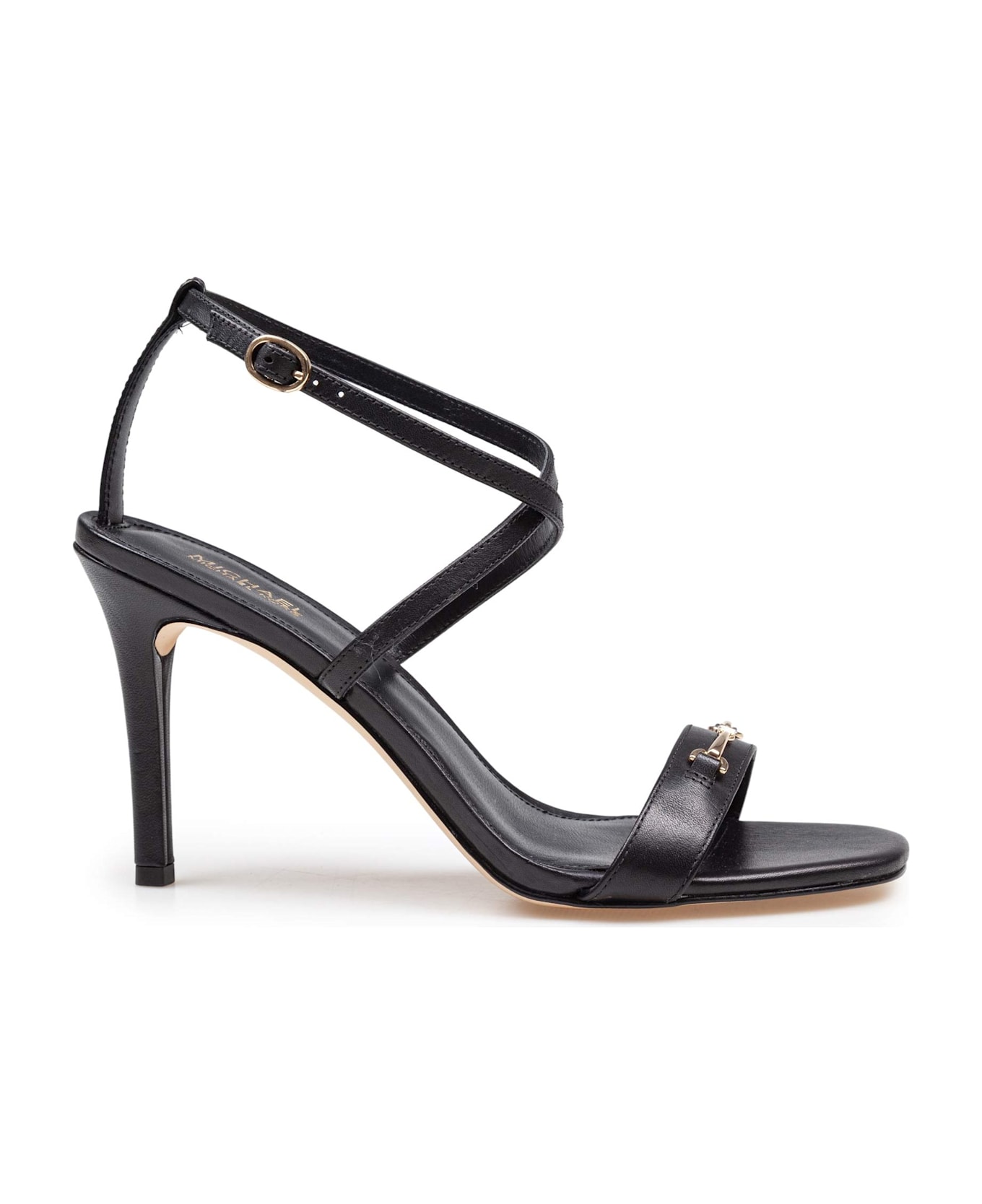 Michael Kors Lena Leather Sandal Black Color - Black
