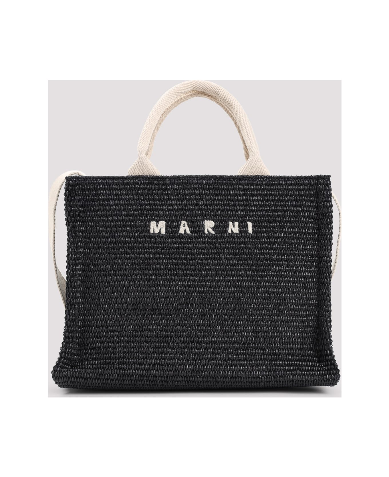 Marni Raffia East-west Tote Bag - Black Natural