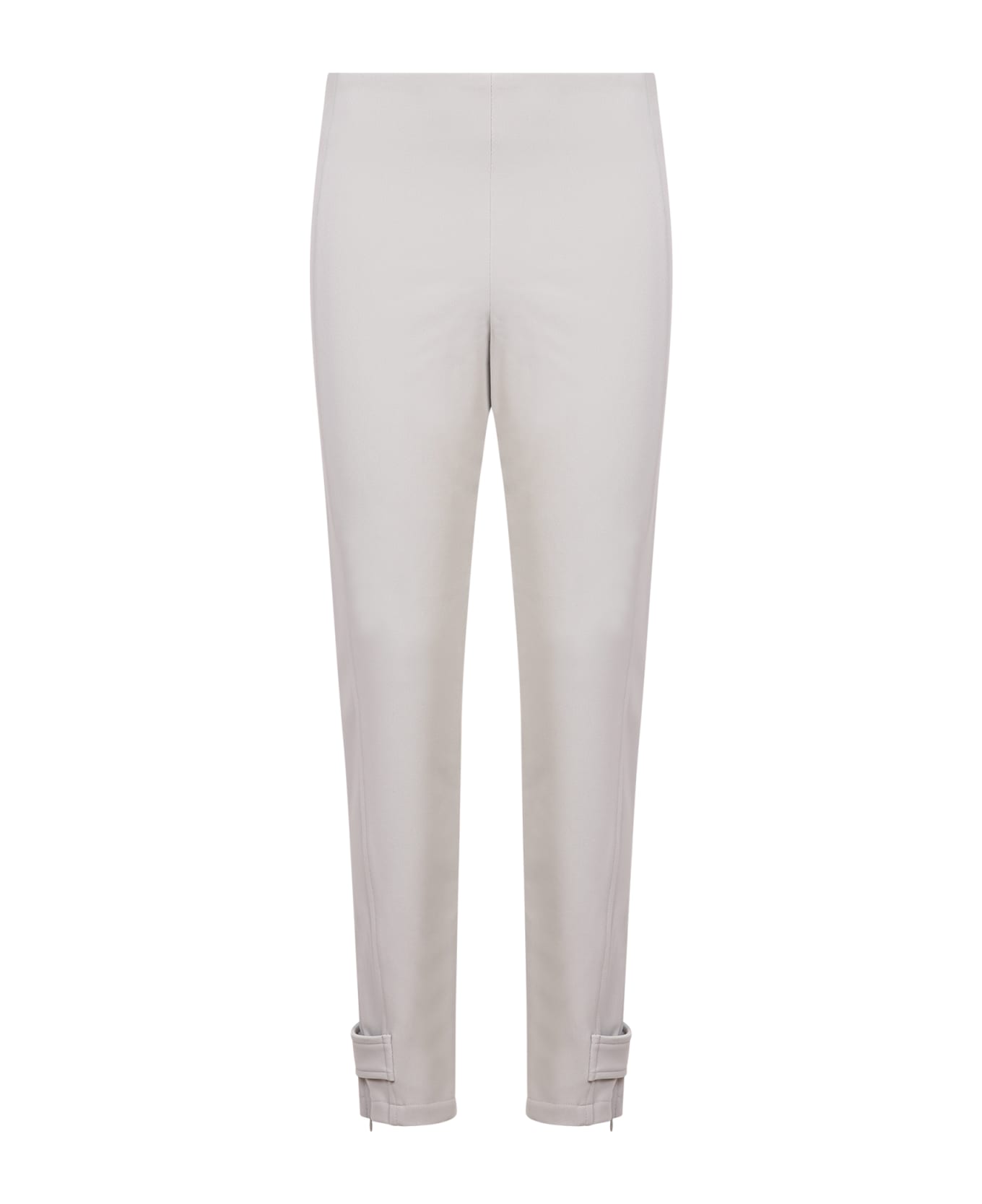 Moncler White Mid-rise Trousers - White ボトムス