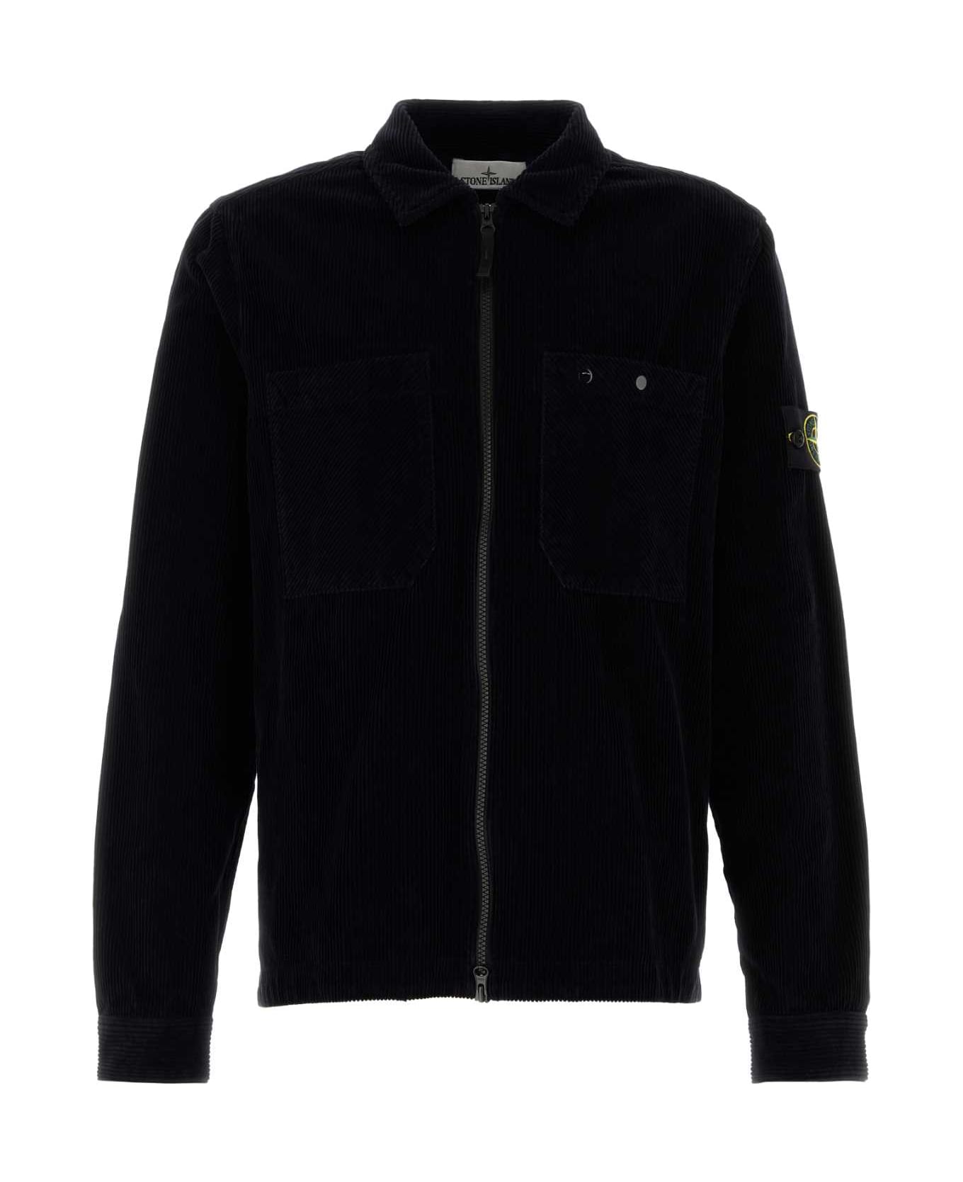 Stone Island Midnight Blue Corduroy Shirt - NAVYBLUE