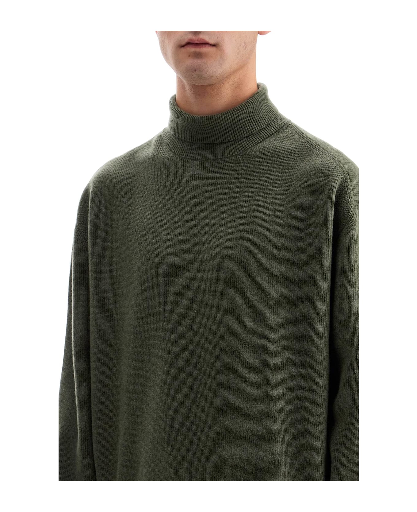 Lemaire High Neck Knitted Jumper - LIGHT MOSS (Green)