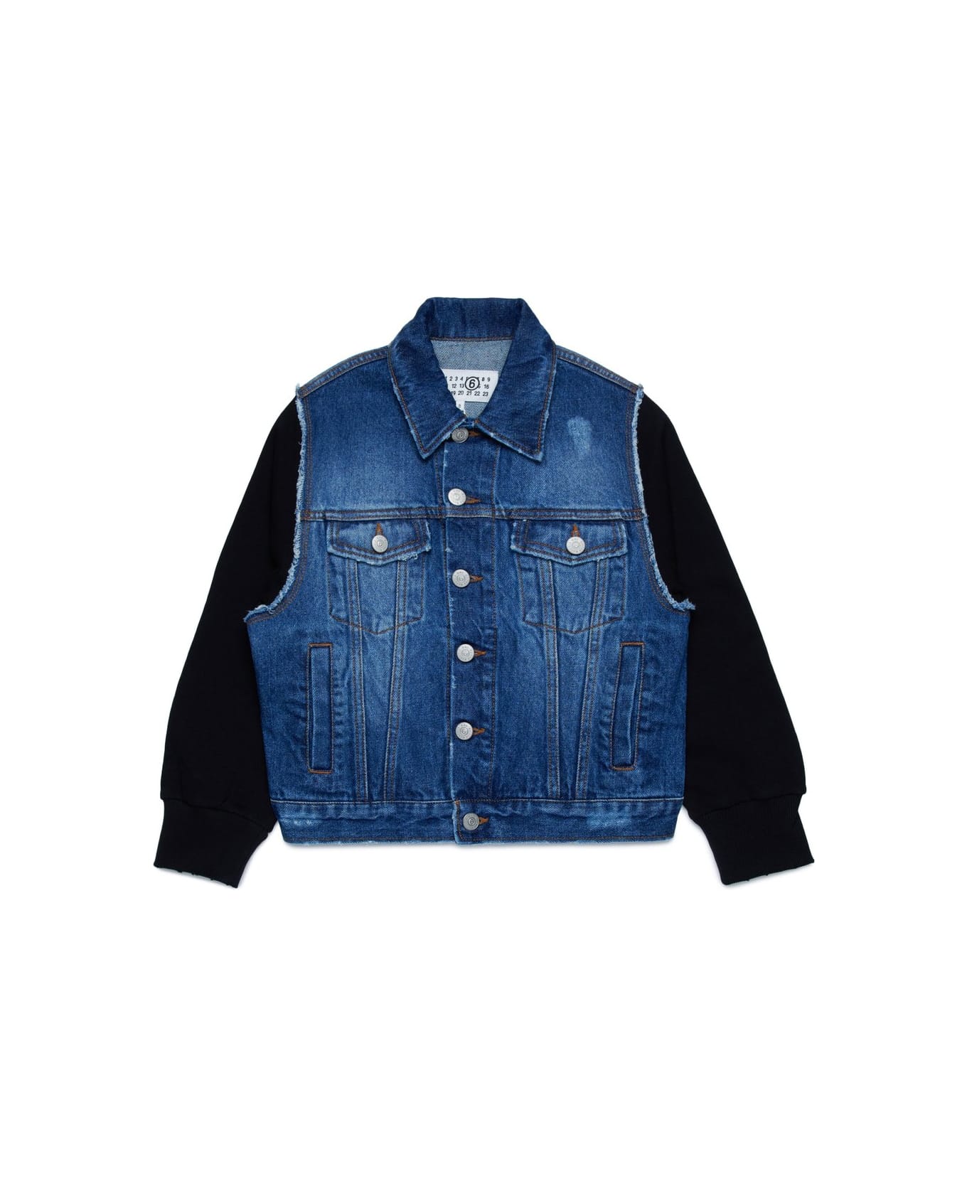 MM6 Maison Margiela Panelled Button-up Denim Jacket - Blue