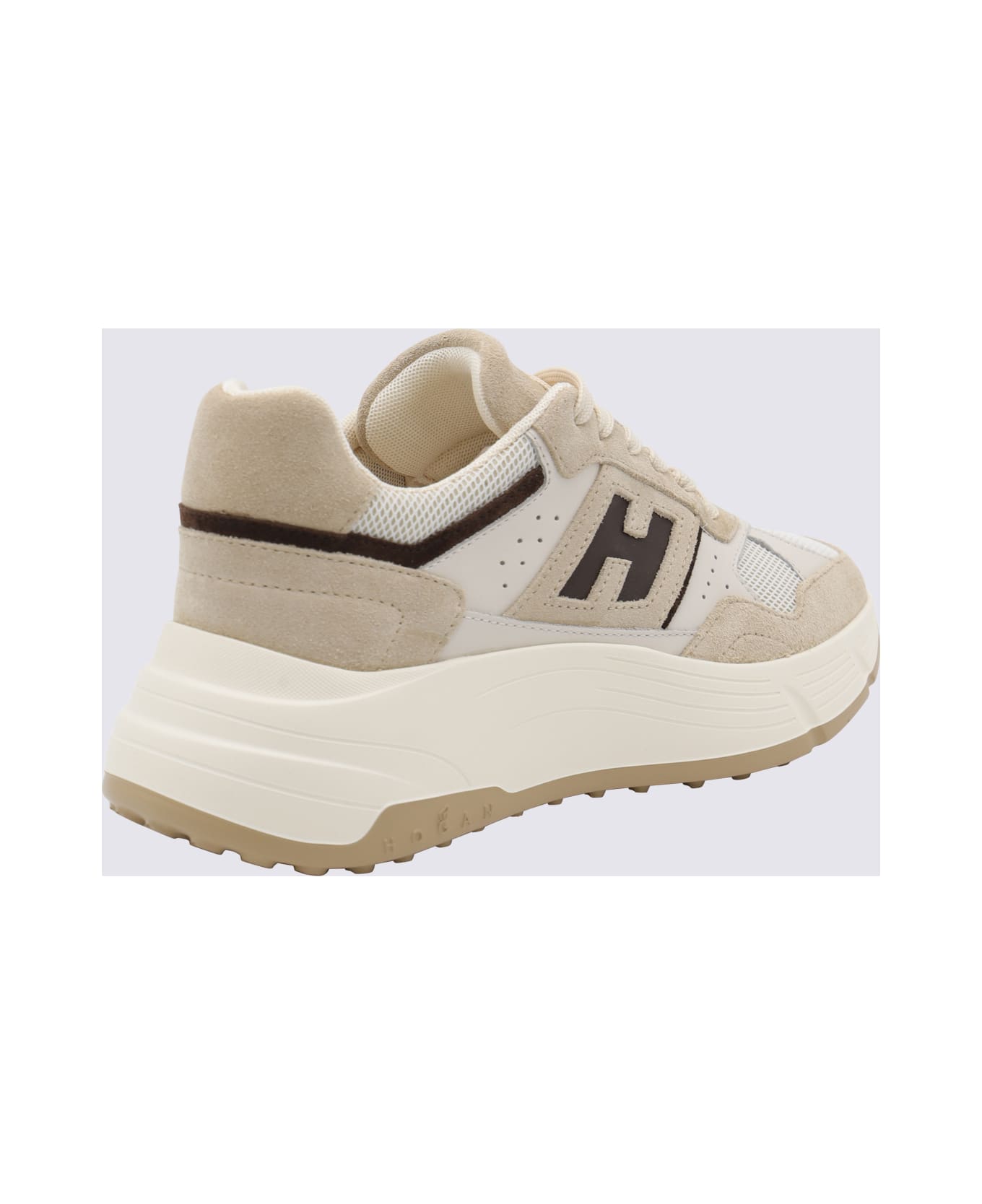Hogan Beige Leather Sneakers - Beige