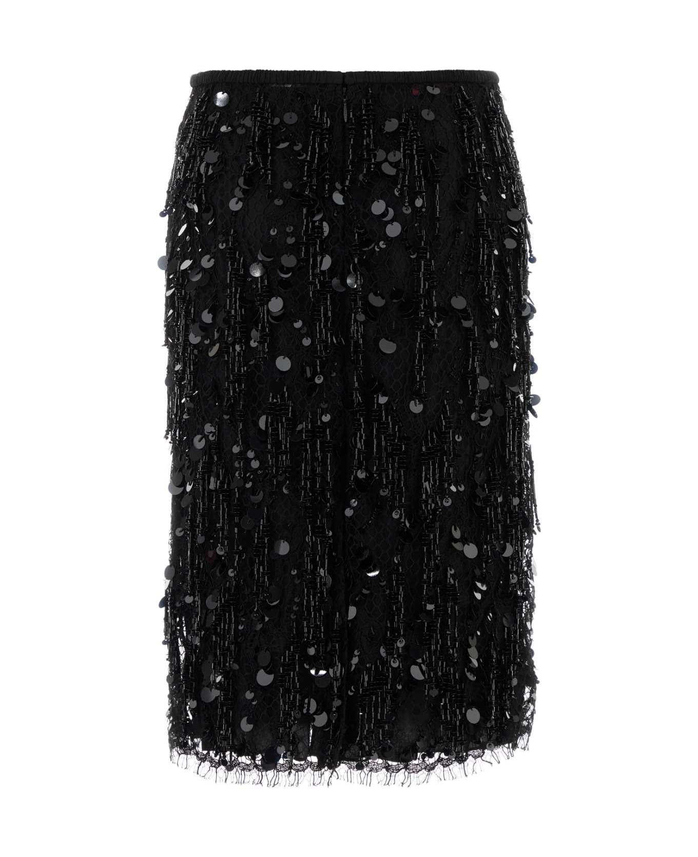 Gucci Black Lace Skirt - NERO