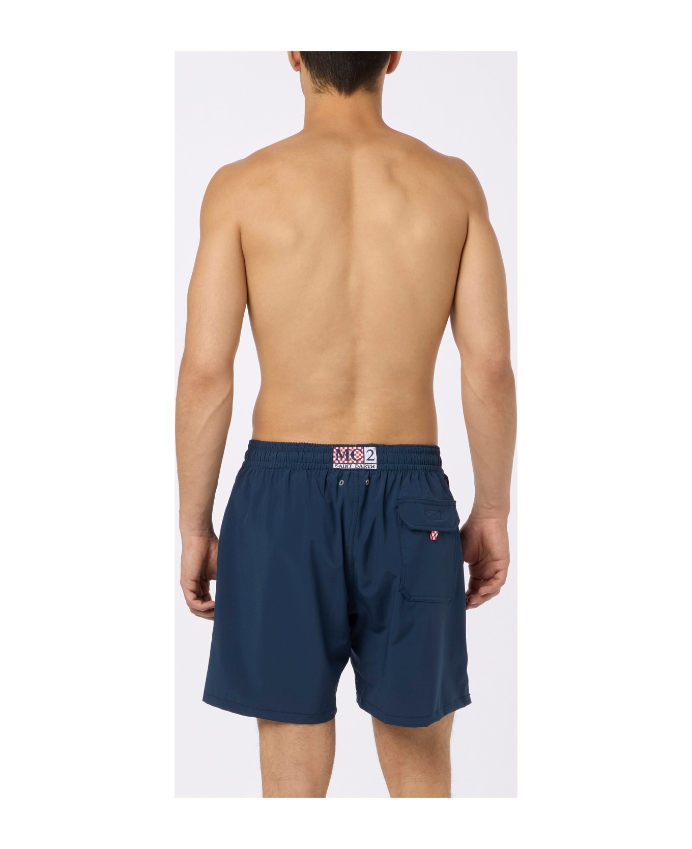 MC2 Saint Barth Comfort Classic Stretch Swim Shorts With Dal Padel Alla Brace Embroidery | Insulti Luminosi Special Edition - BLUE