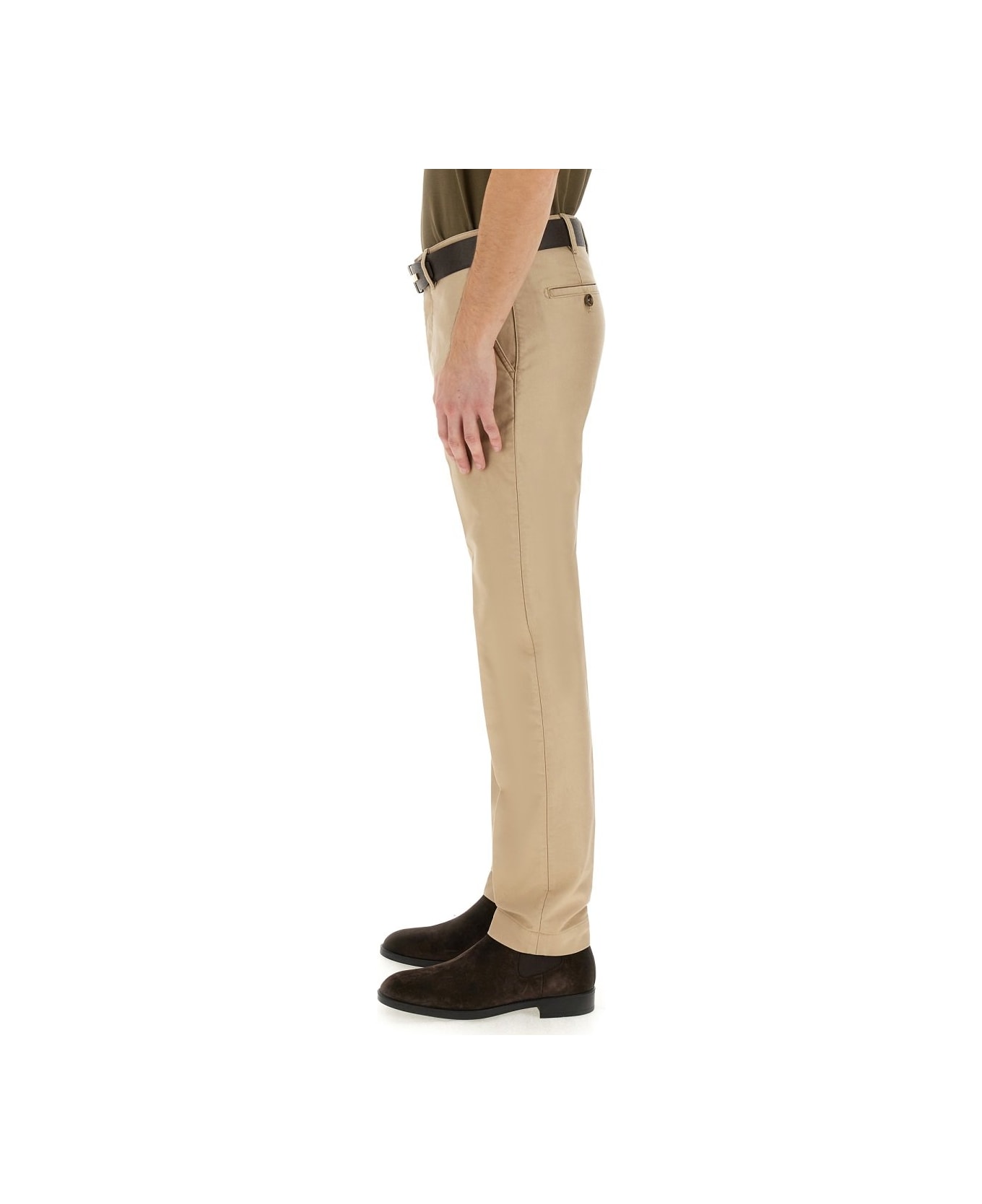 Tom Ford Logo Patch Straight-leg Tailored Trousers - BEIGE