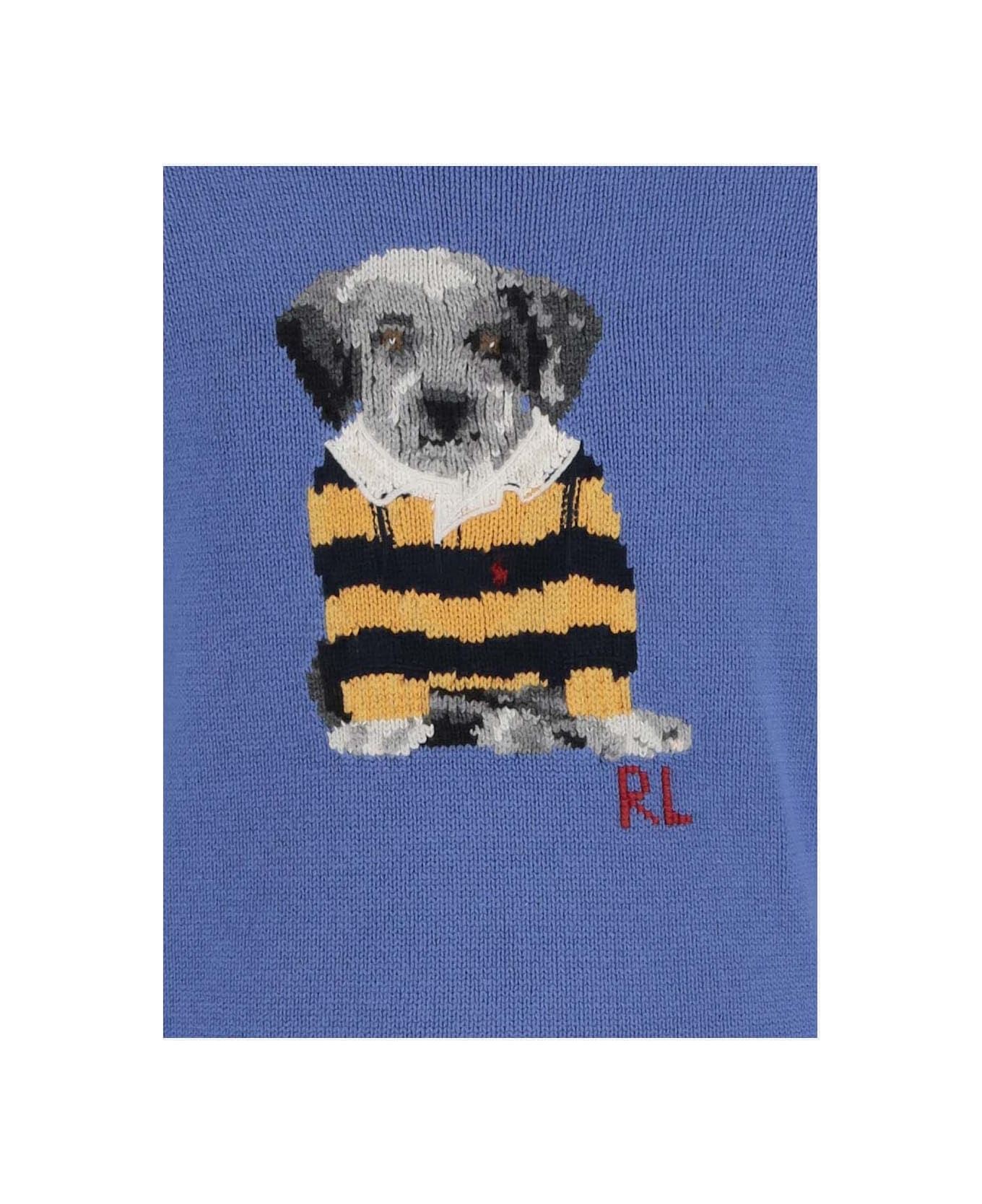 Polo Ralph Lauren Cotton Sweater With Little Dog - Red