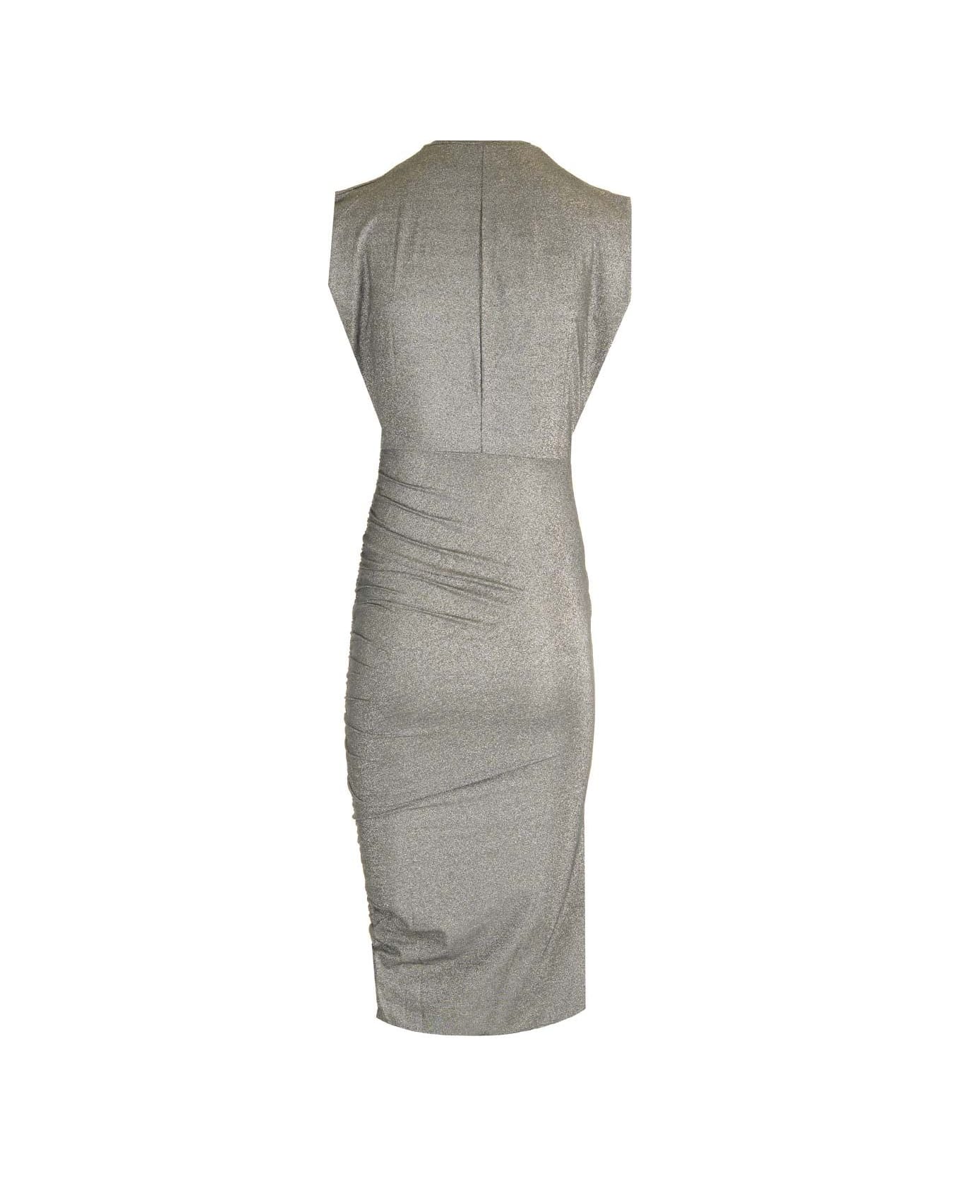 Amazuìn Lurex Jersey Dress - Silver