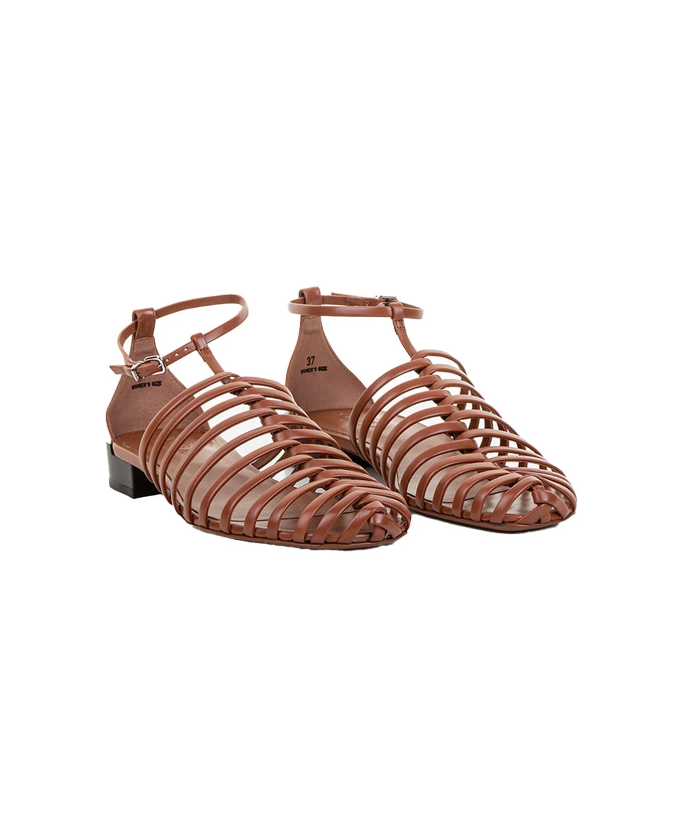 Tod
s Calfskin Strap Sandal - COGNAC SCURO