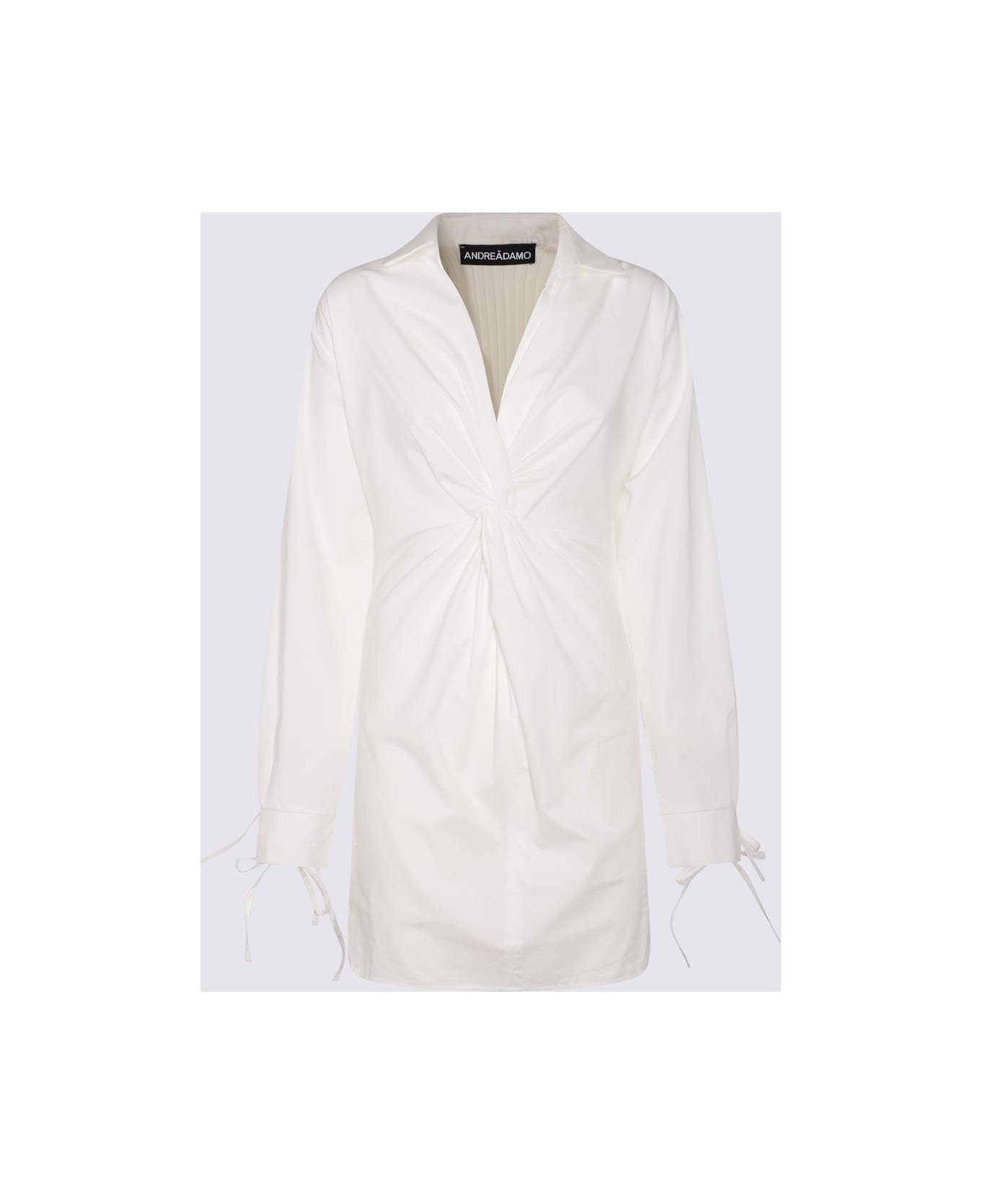 ANDREĀDAMO Ivory Cotton Blend Dress - White