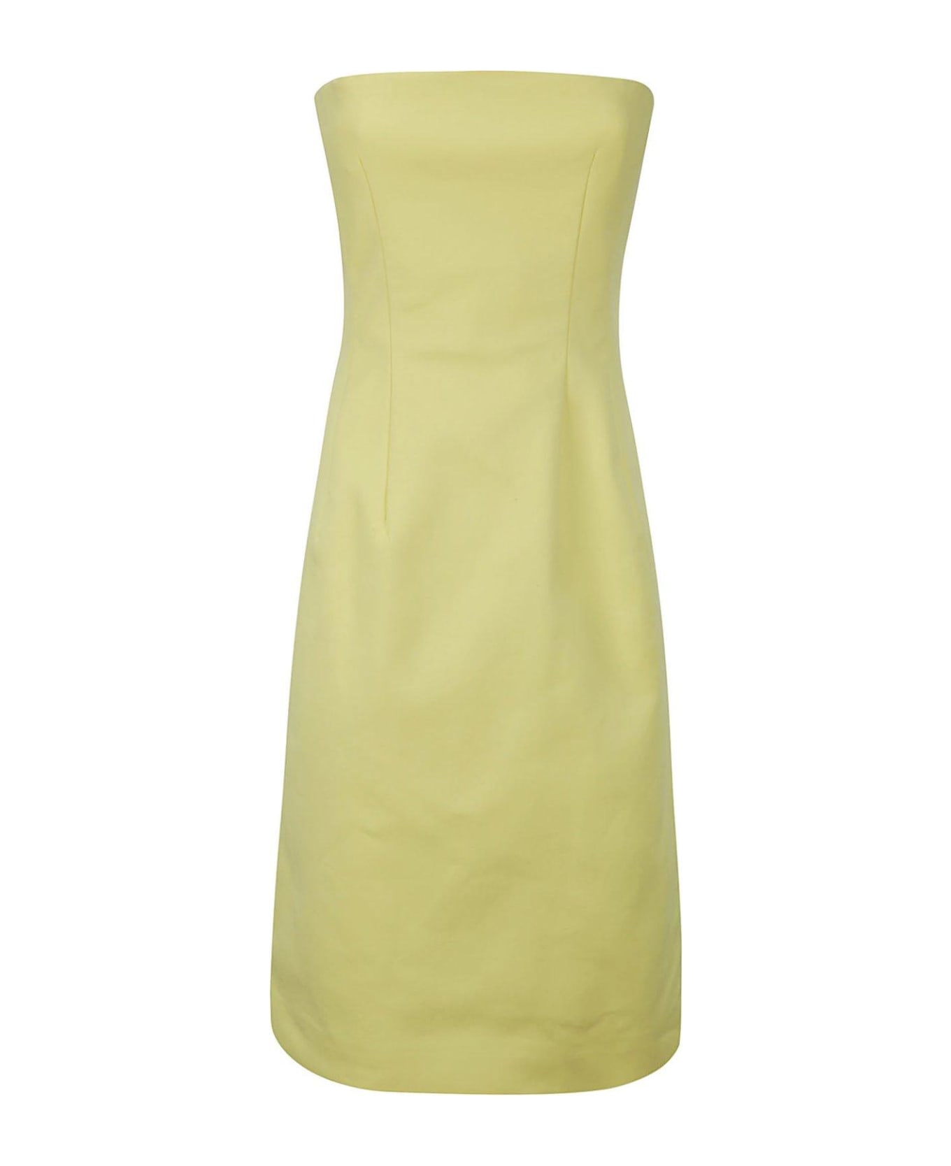 SportMax Zip Detailed Strapless Dress - YELLOW