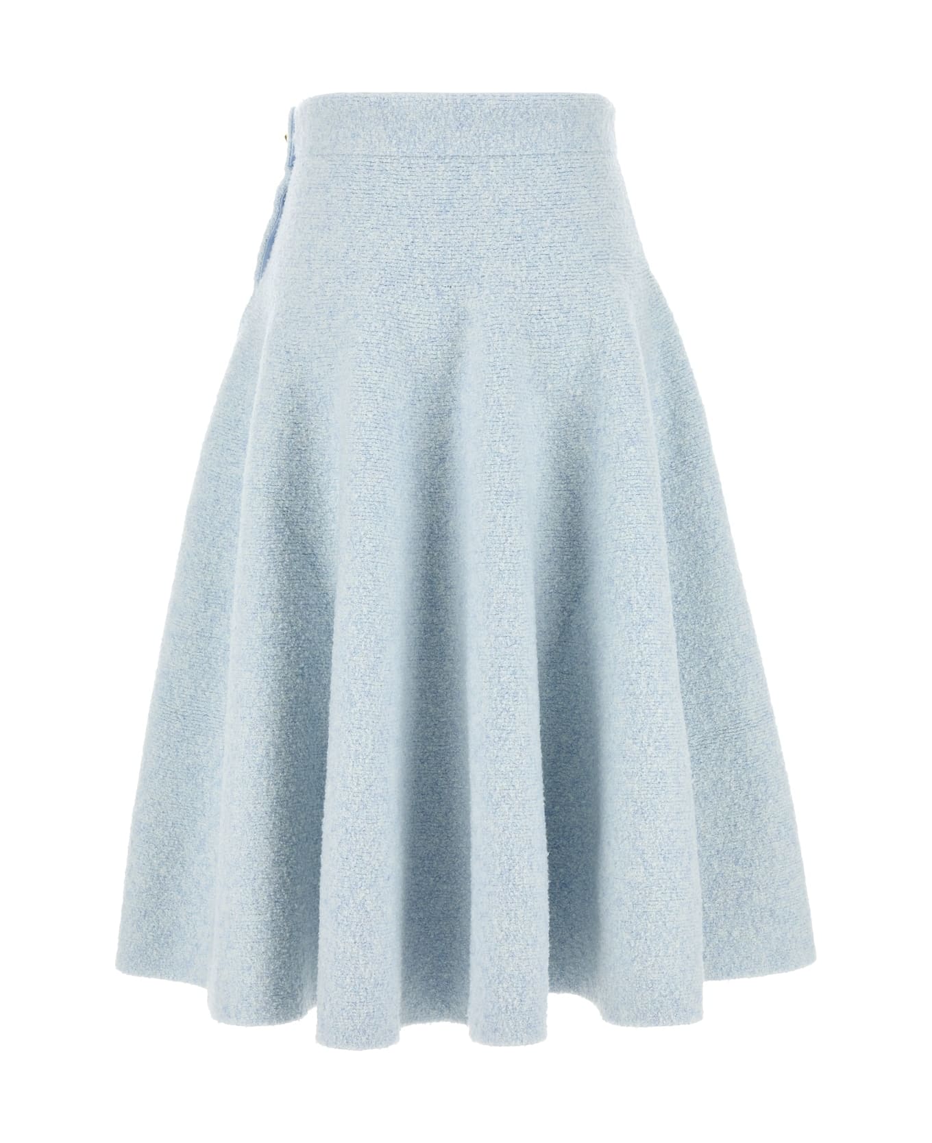 Bottega Veneta Pastel Light-blue Stretch Cotton Blend Skirt - BUBBLE
