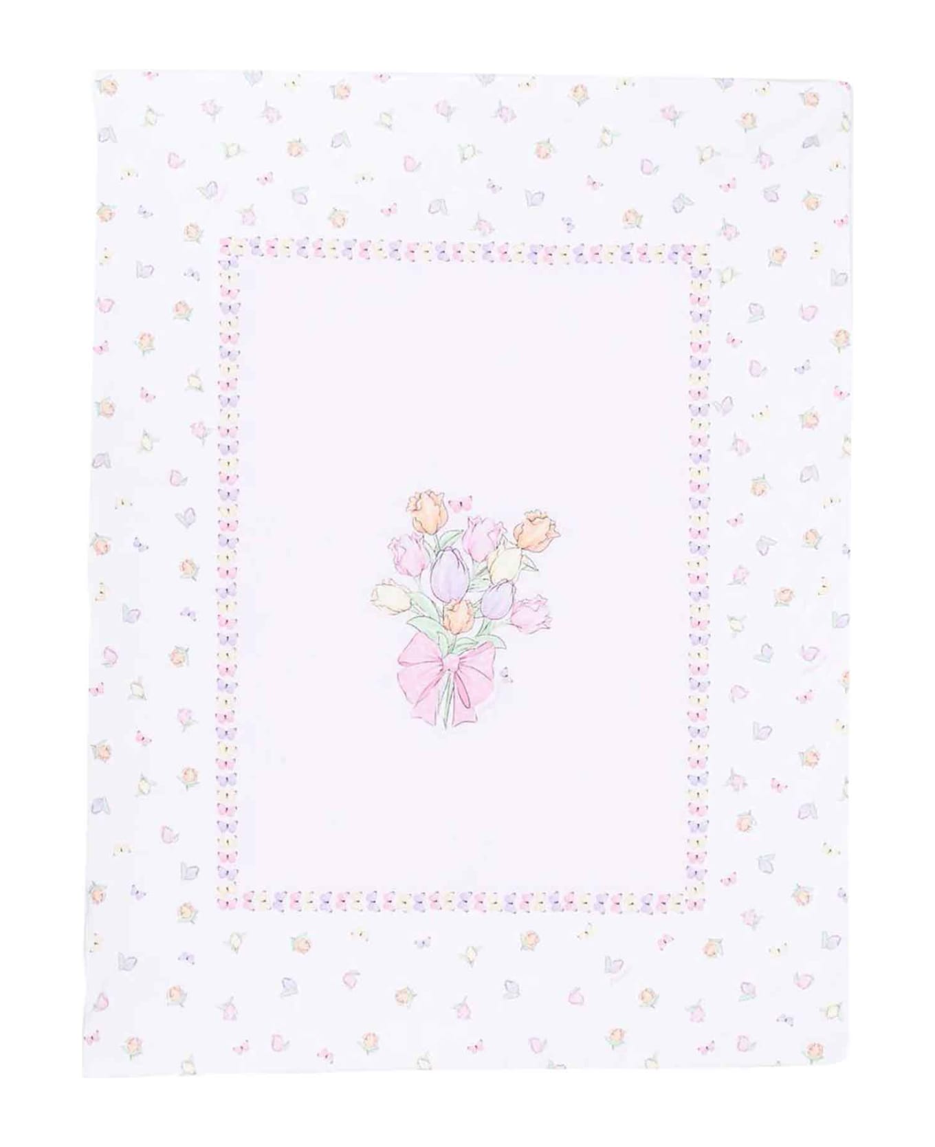 Monnalisa Pink Blanket Baby Girl - Bianco/rosa