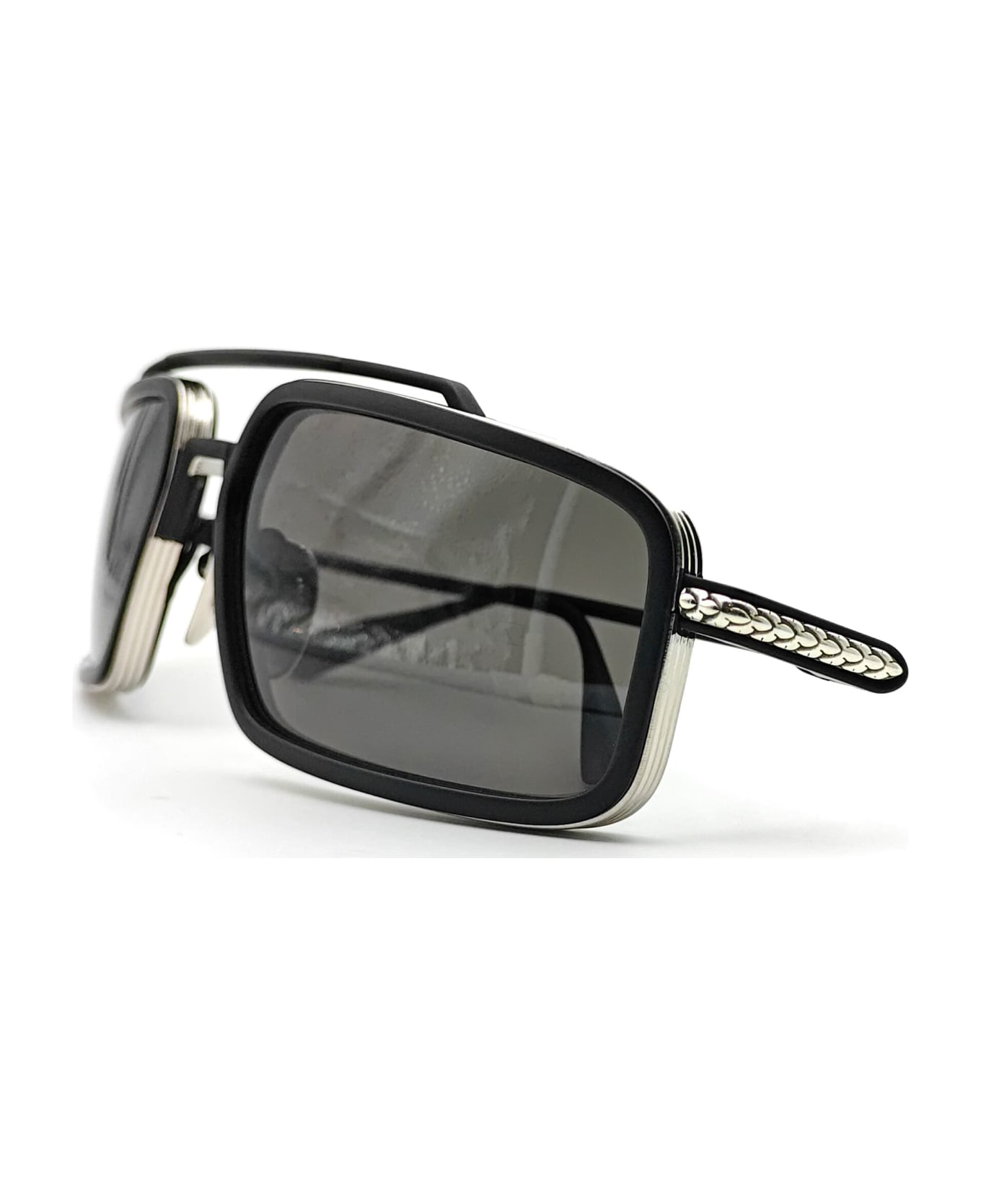 Chrome Hearts Eader - Brushed Silver / Matte Black Sunglasses - Matte black