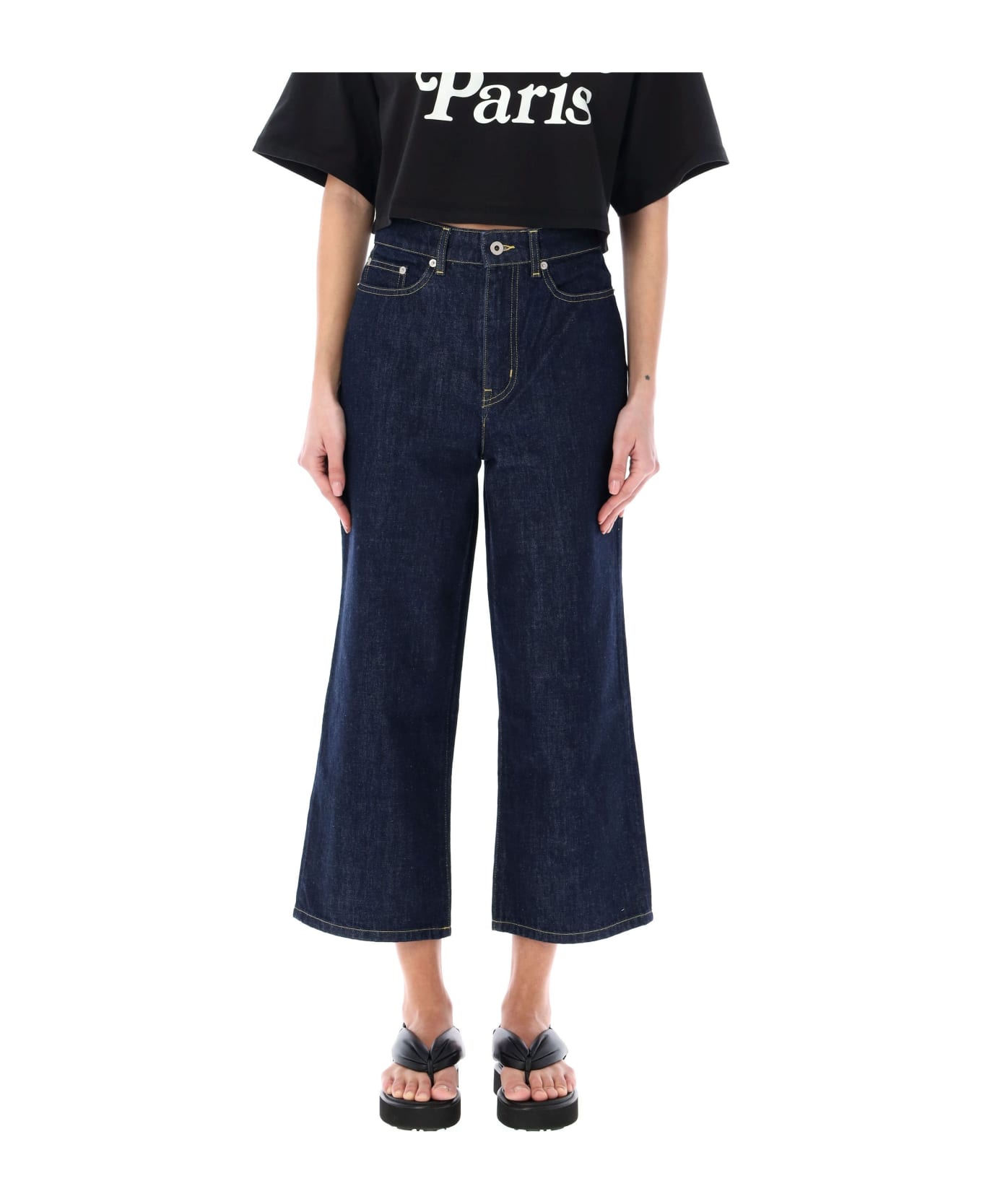 Kenzo Sumire Cropped Jeans - RINSED BLUE DENIN デニム