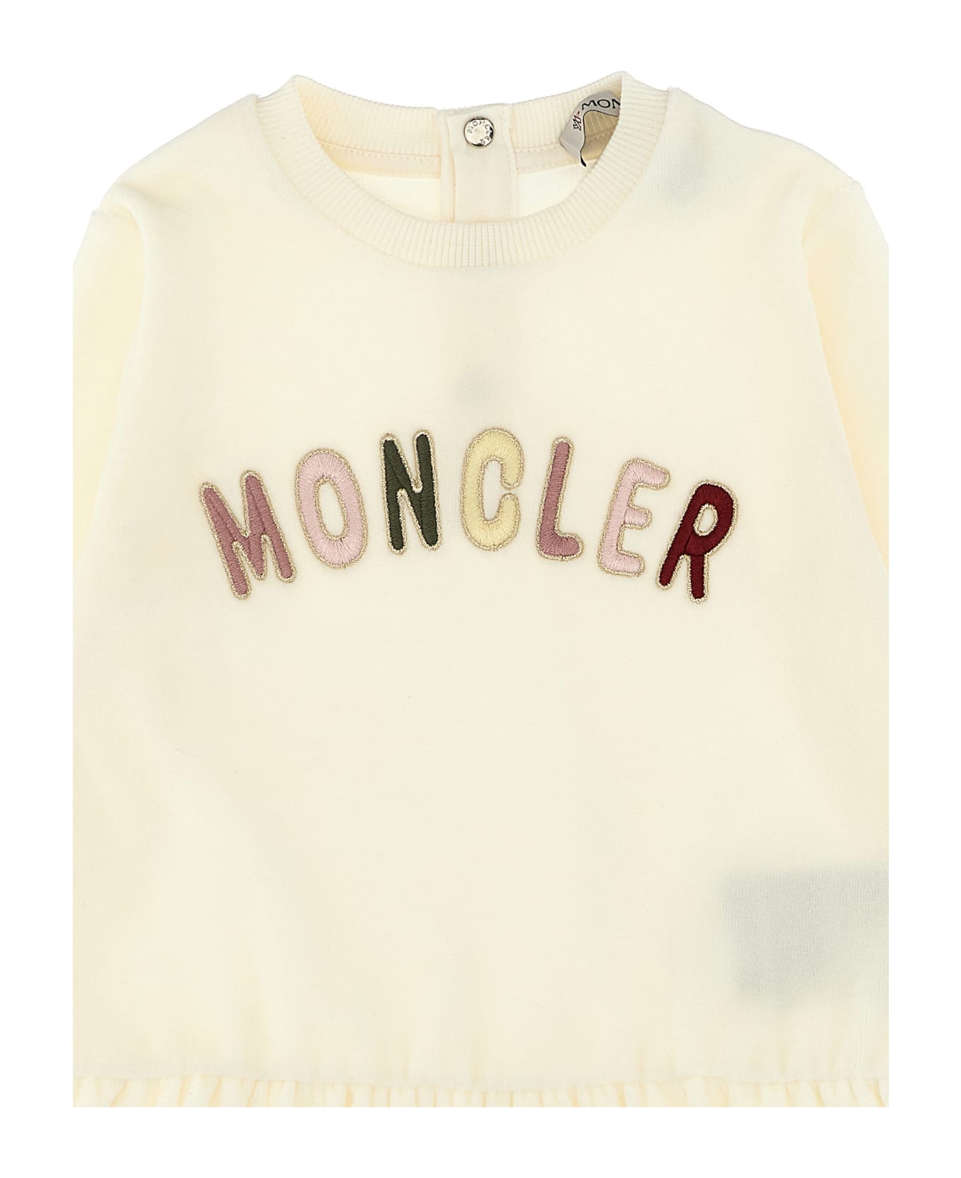 Moncler Logo Embroidery Dress - Beige