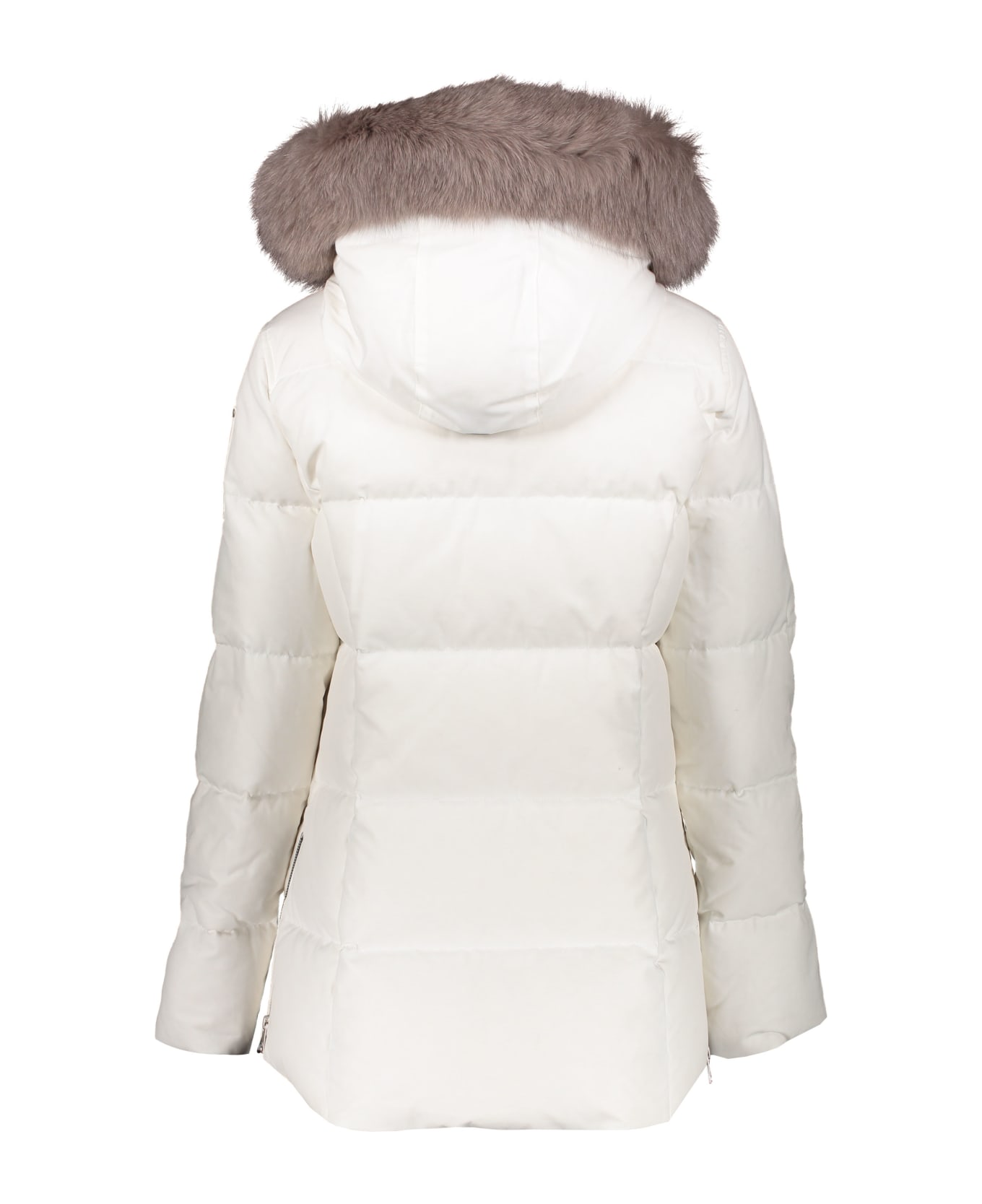 Moose Knuckles Padded Parka With Fur Hood - White コート