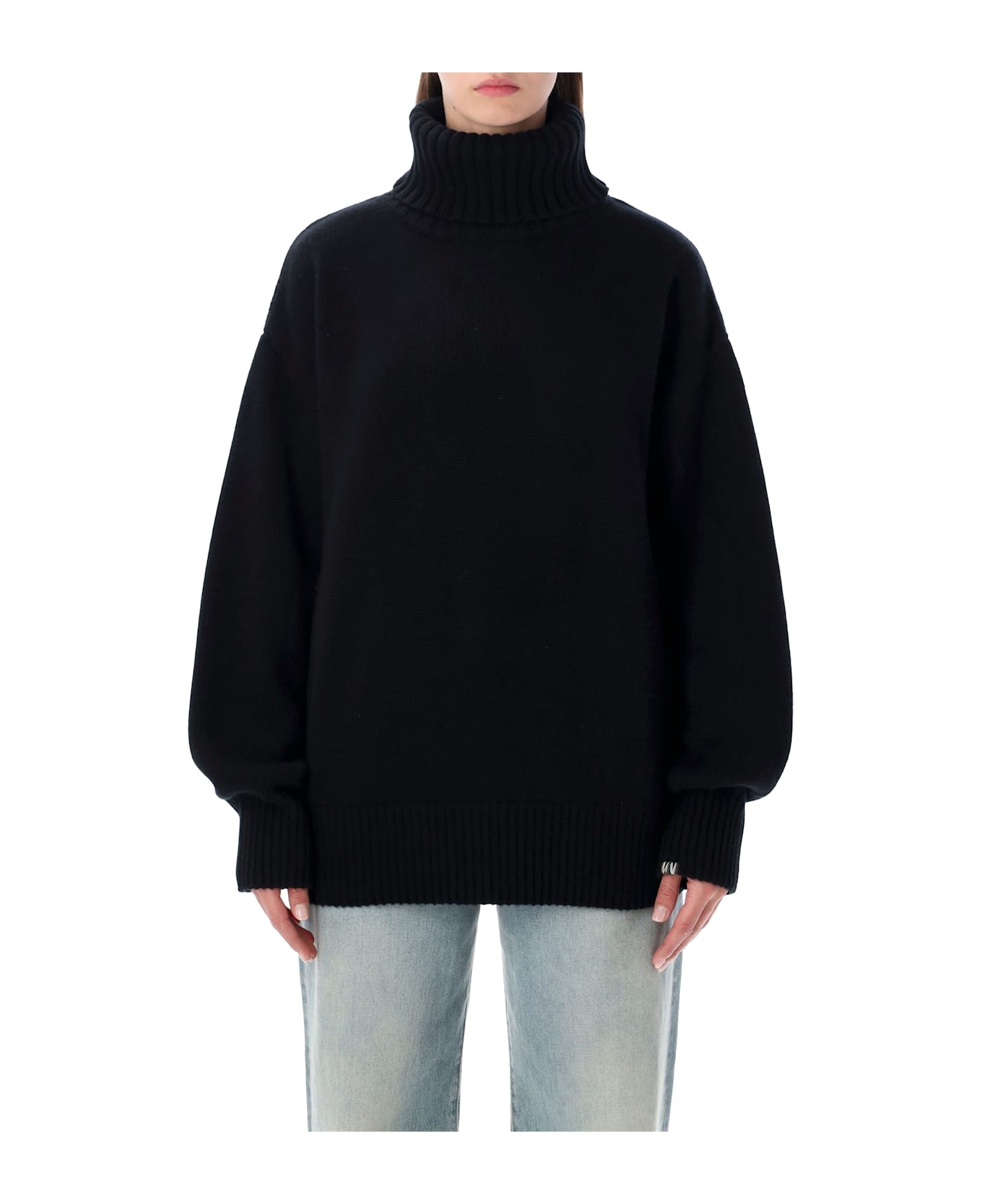 Extreme Cashmere N°20 Oversize Xtra Cashmere Turtleneck Sweater - RAVEN BLACK