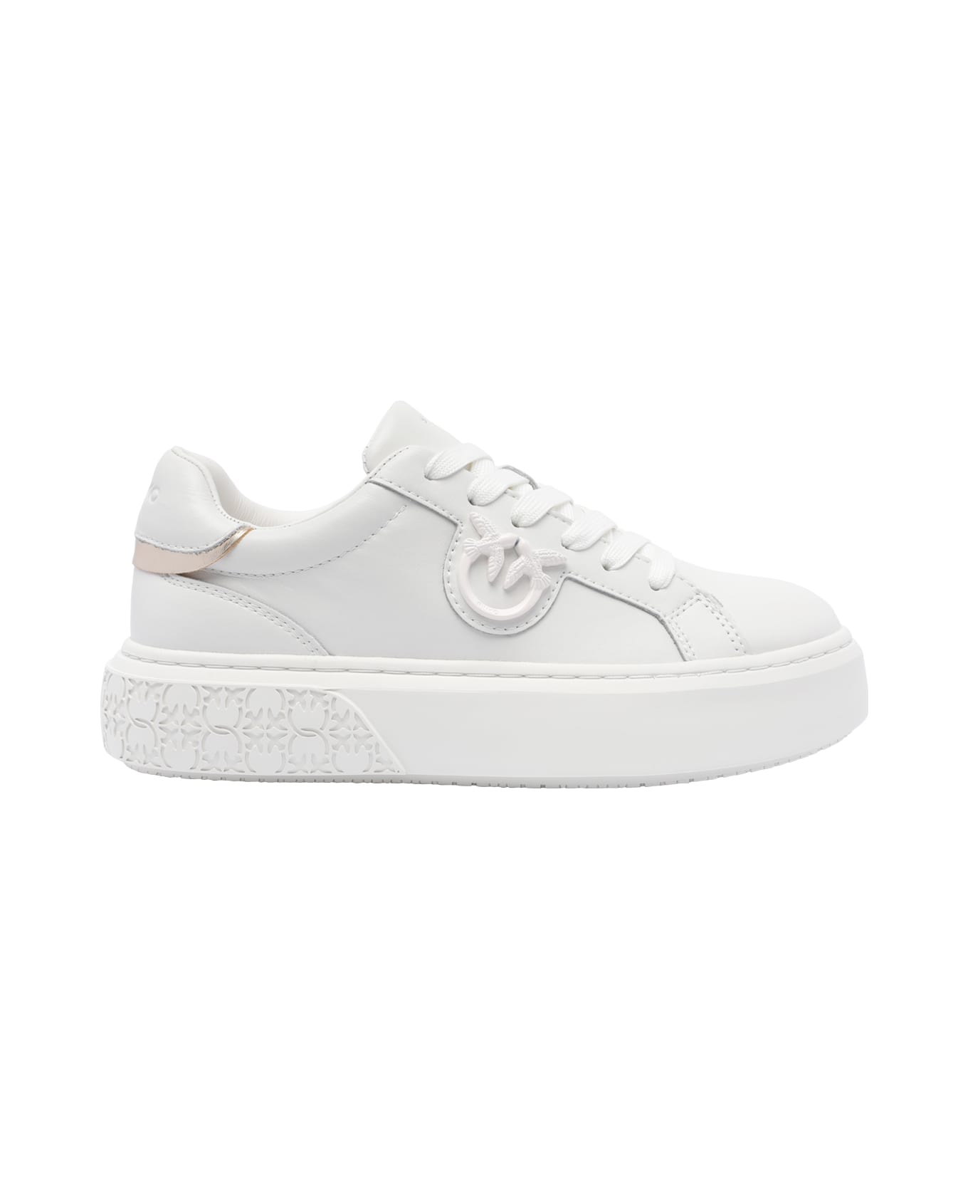 Pinko Love Birds Logo Flatform Sneakers - White