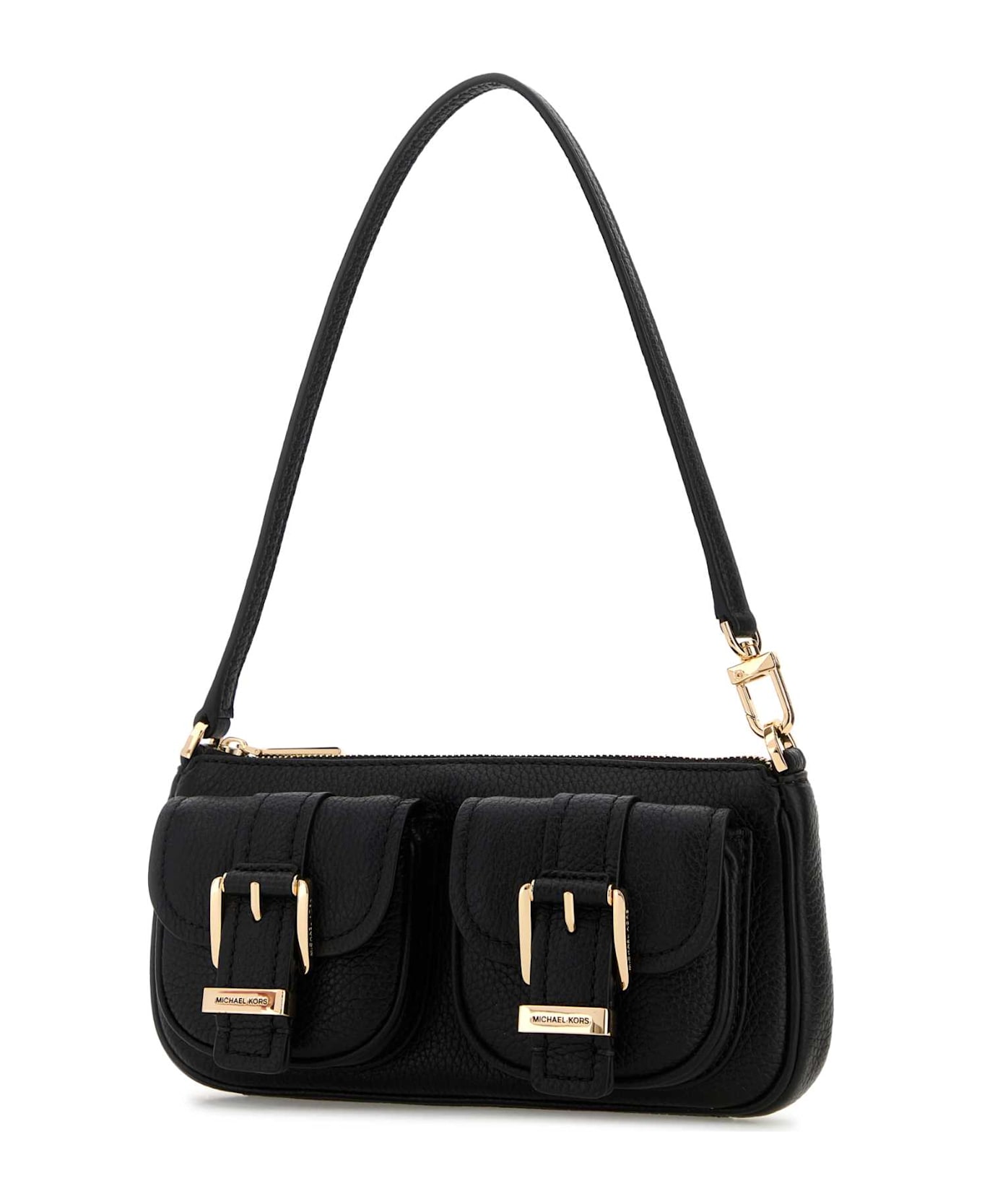 Michael Kors Black Leather Zoe Shoulder Bag - BLACK