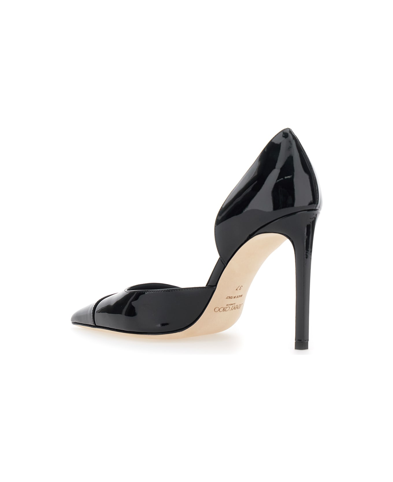 Jimmy Choo 'brigitte' Black Pumps With Thin Heel In Shiny Leather Woman - Black