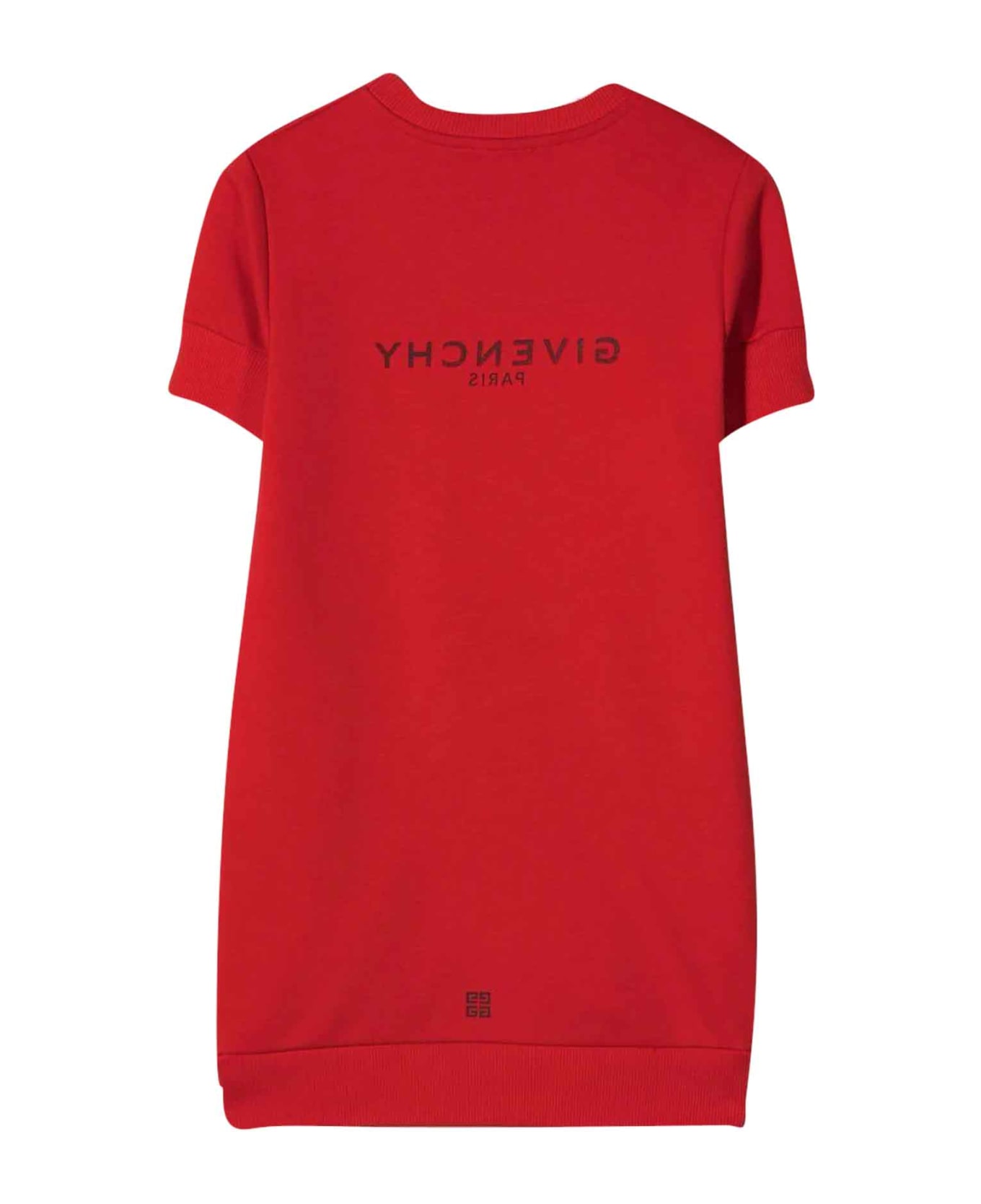 Givenchy Red Dress With Black Logo - Rosso