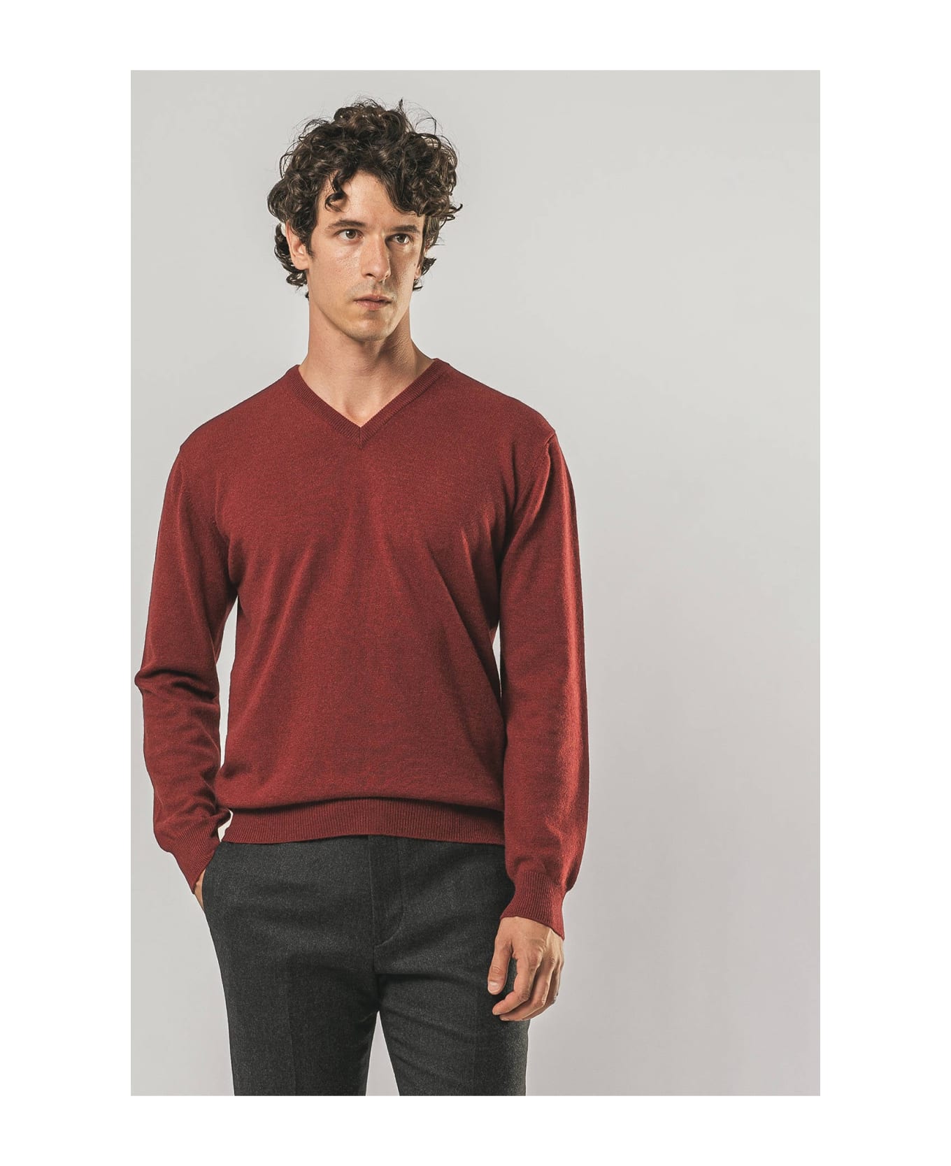 Larusmiani V-neck Sweater Bachelor Sweater - Red