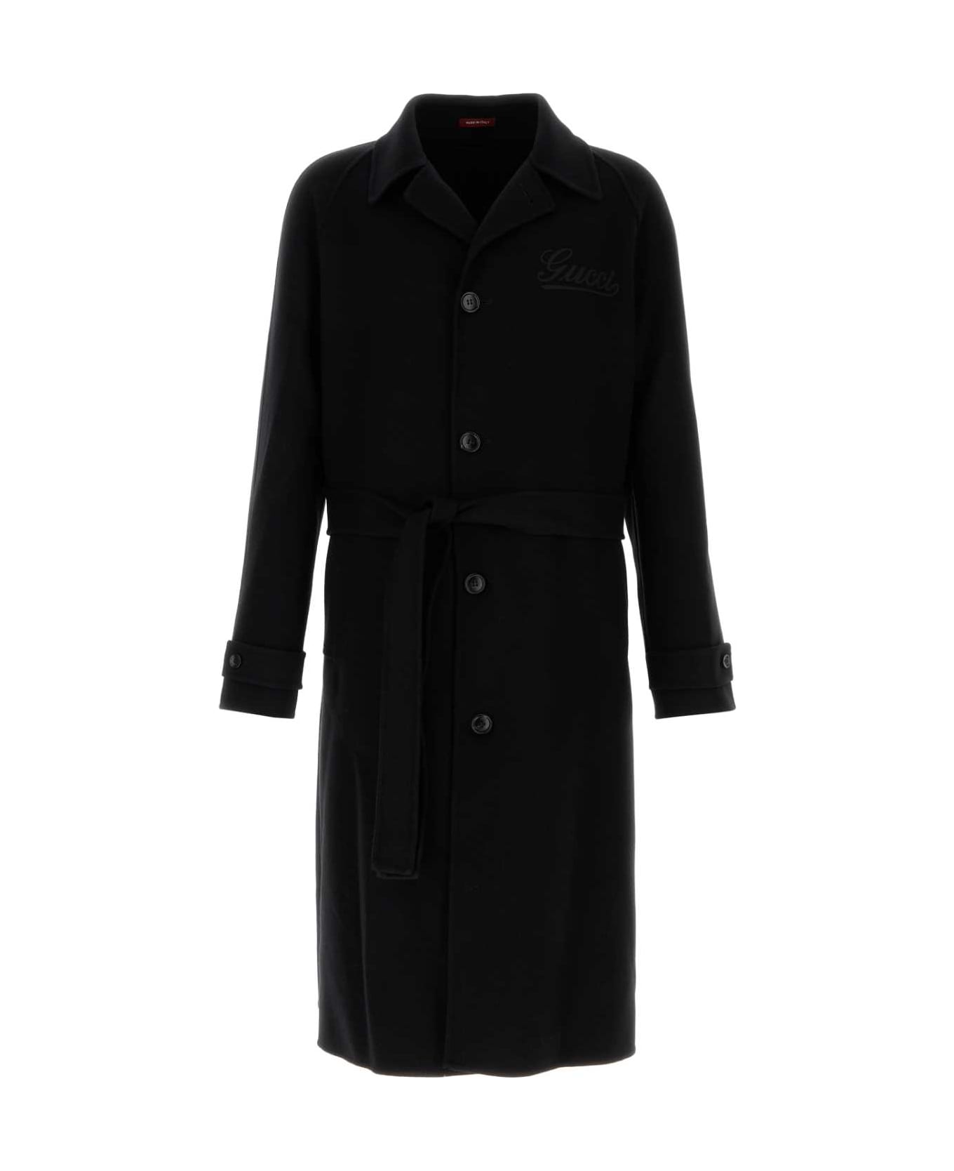 Gucci Black Wool Blend Coat - NERONERO