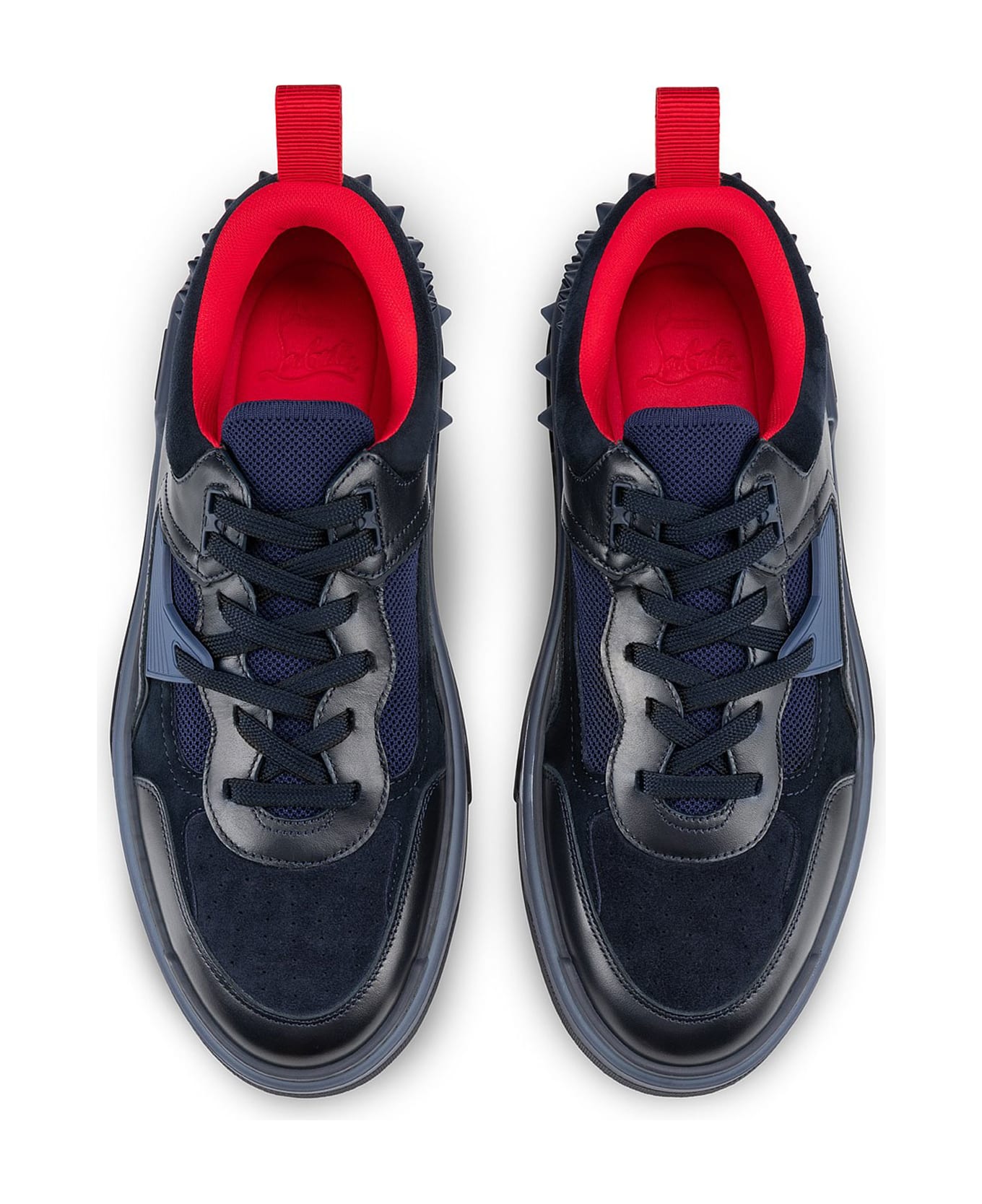 Christian Louboutin Astroloubi Sneakers In Calf Leather And Suede - MARINE