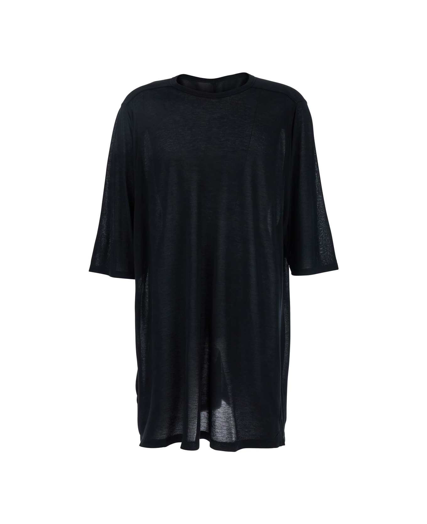 Rick Owens 
jumbo
 Black Round Neck T-shirt In Cotton Man - Black