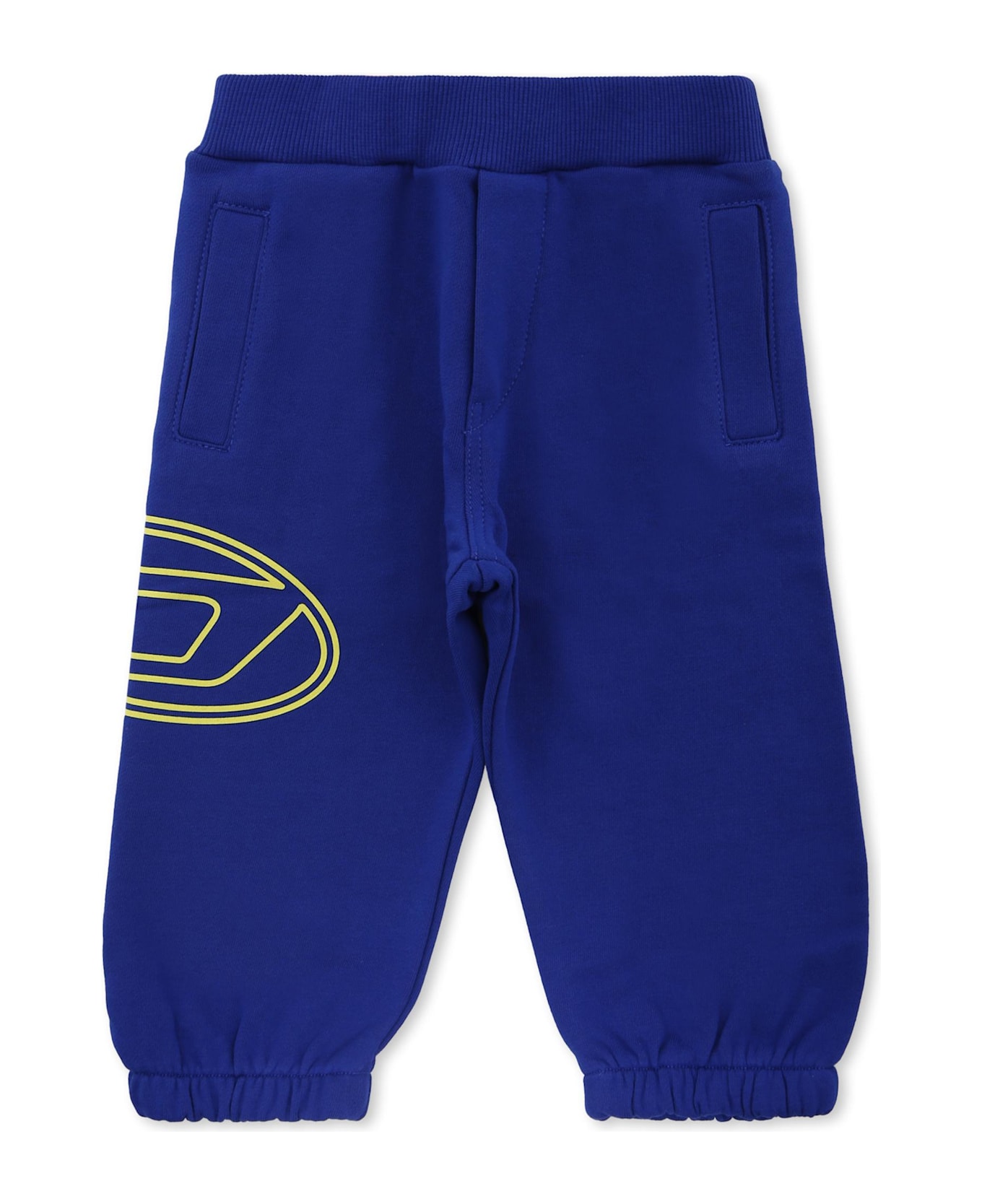 Diesel Blue Trousers For Baby Boy With Logo - Blue