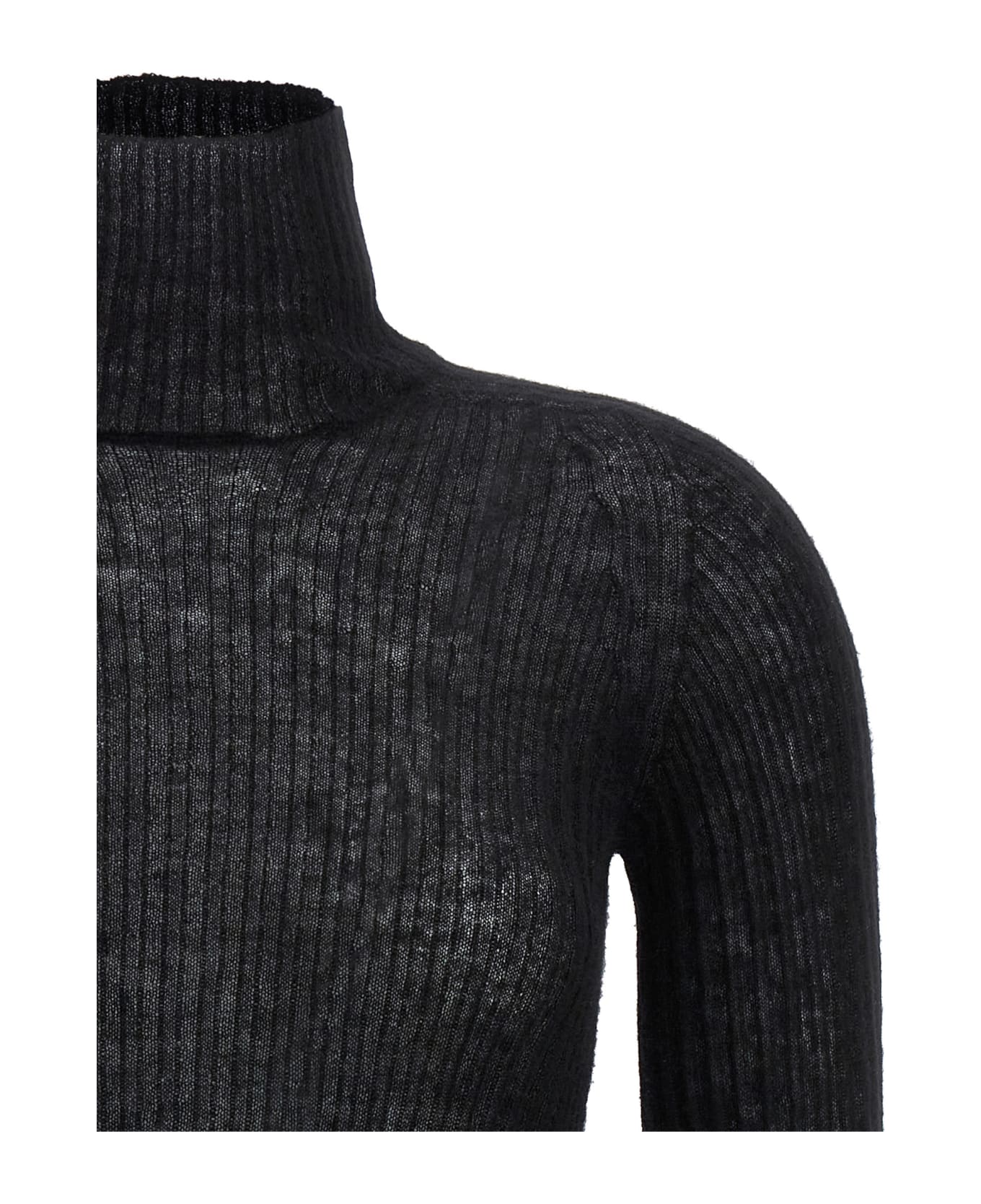 Saint Laurent Ribbed Turtleneck Sweater - Black