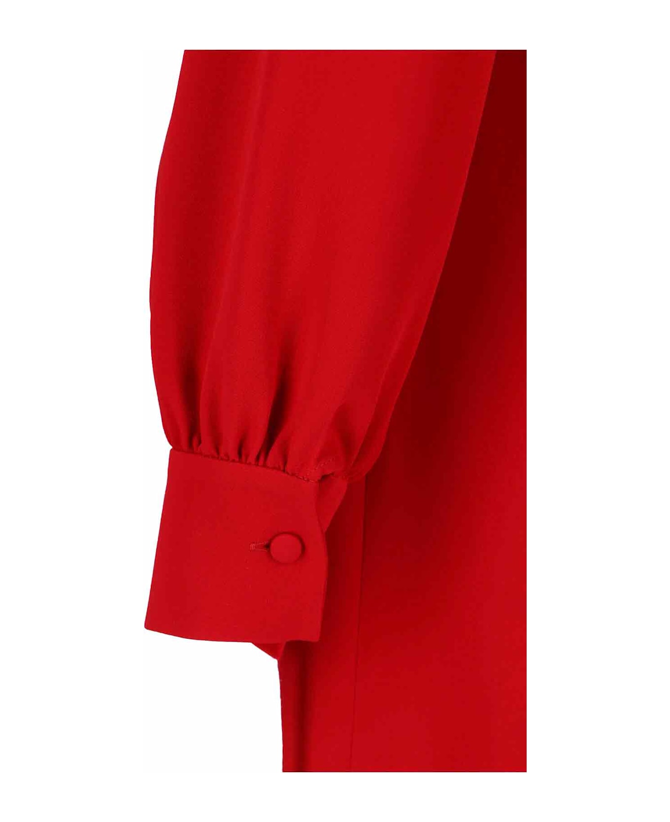 Valentino Maxi Silk Dress With Shawl - Red