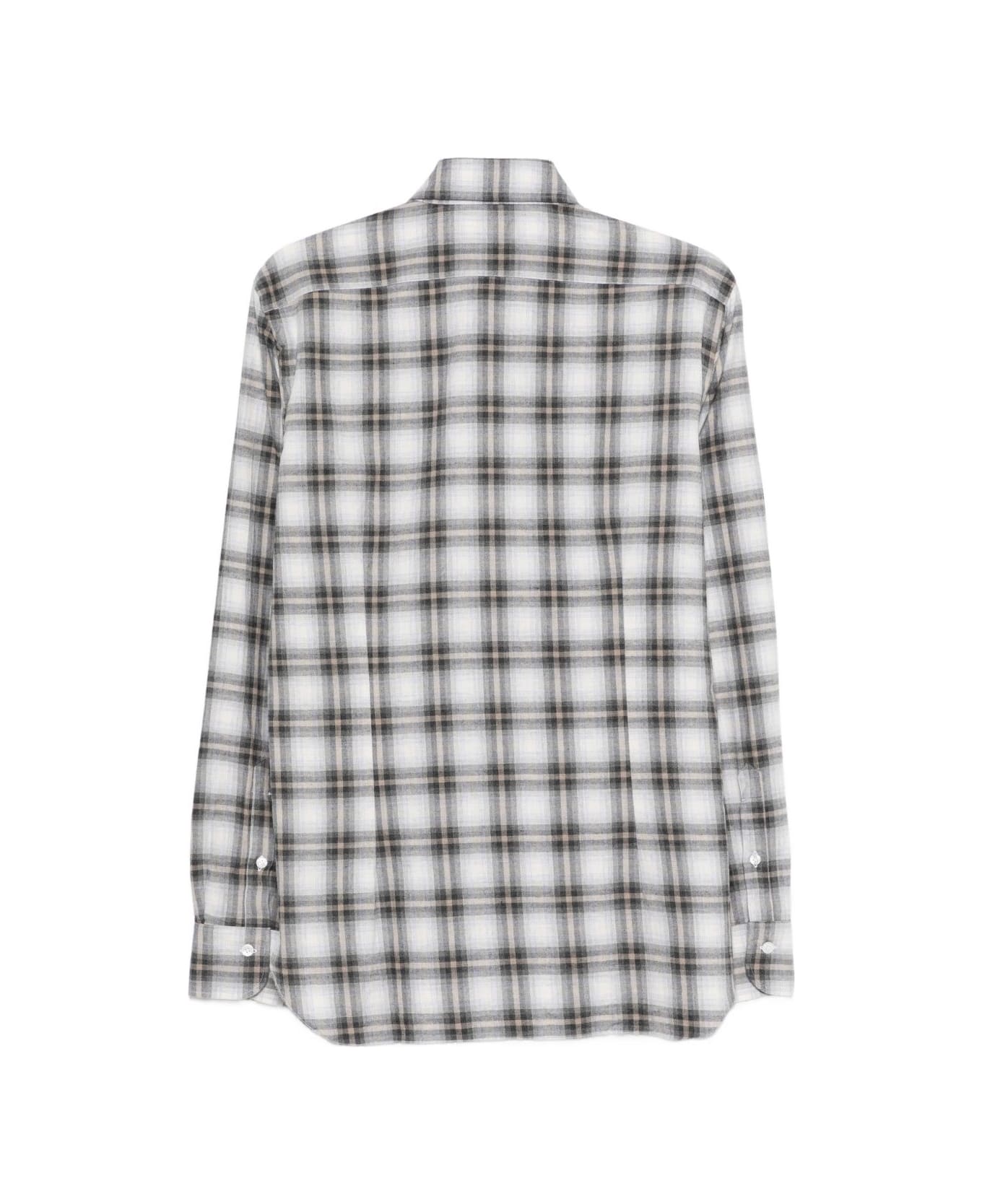 Barba Napoli Barba Shirt In Shades Of Gray - Beige