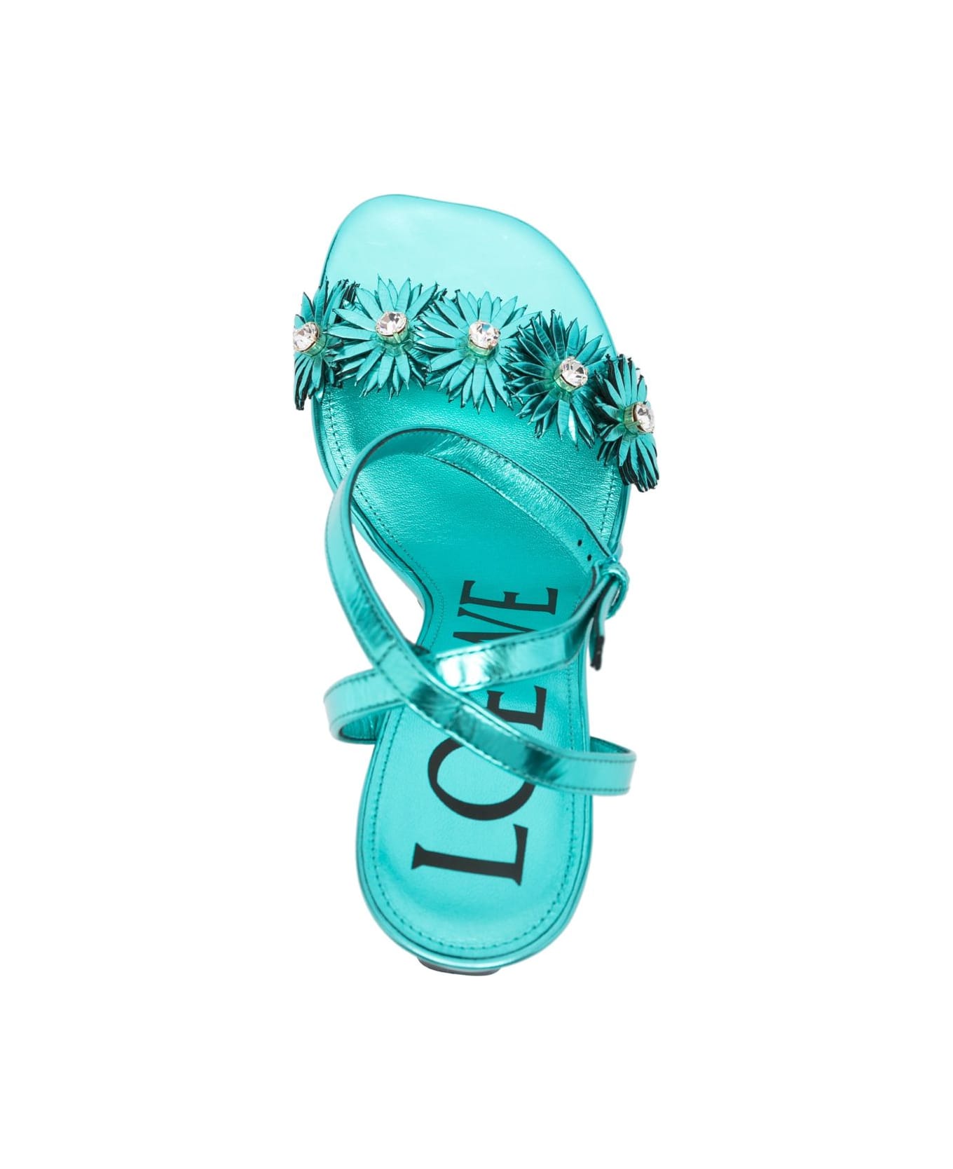 Loewe Petal Flower Sandals - Clear Blue